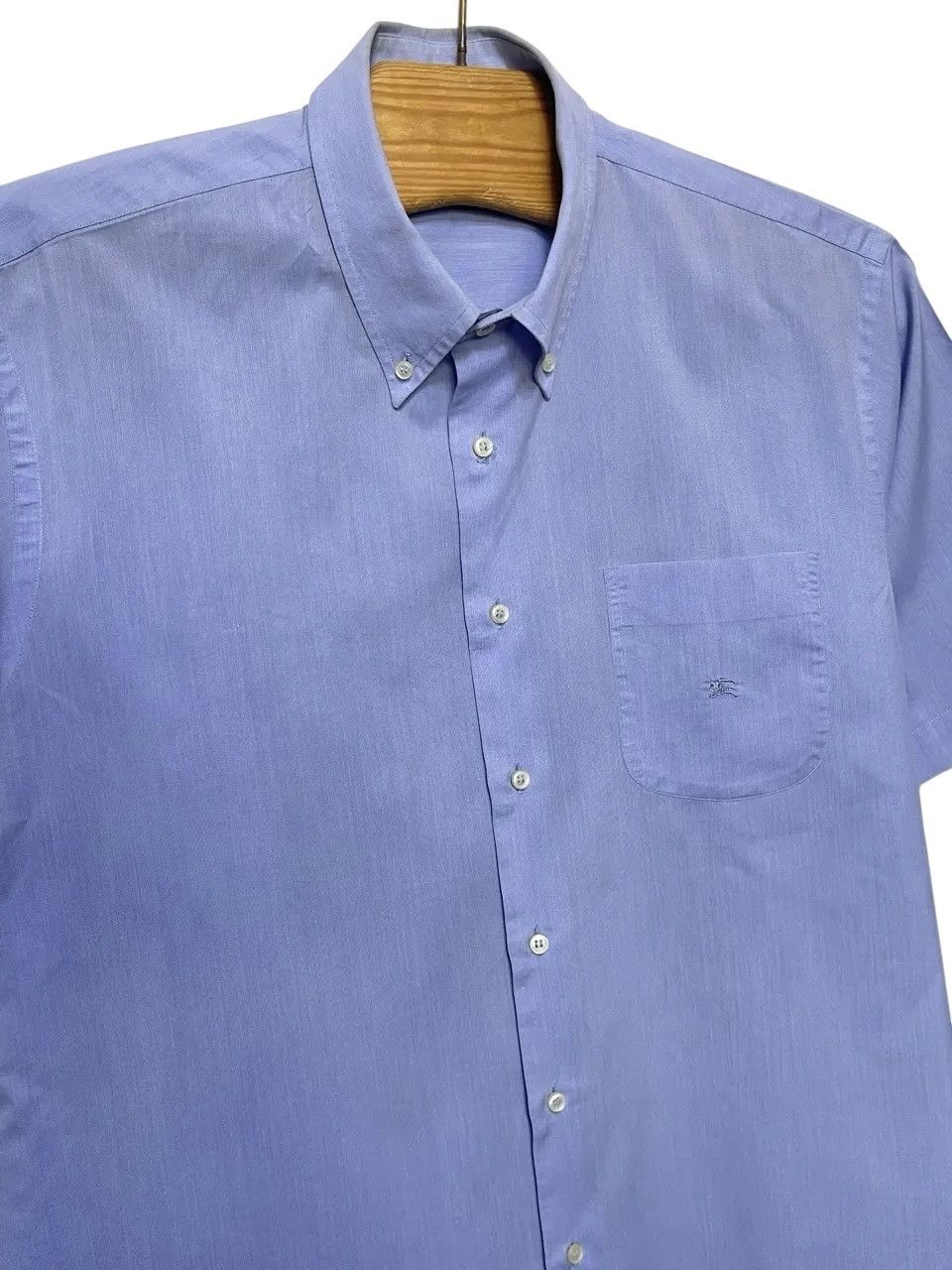 Burberry 🔥 Burberry London summer shirt short sleeve size xl blue Size US XL / EU 56 / 4 - 3 Thumbnail