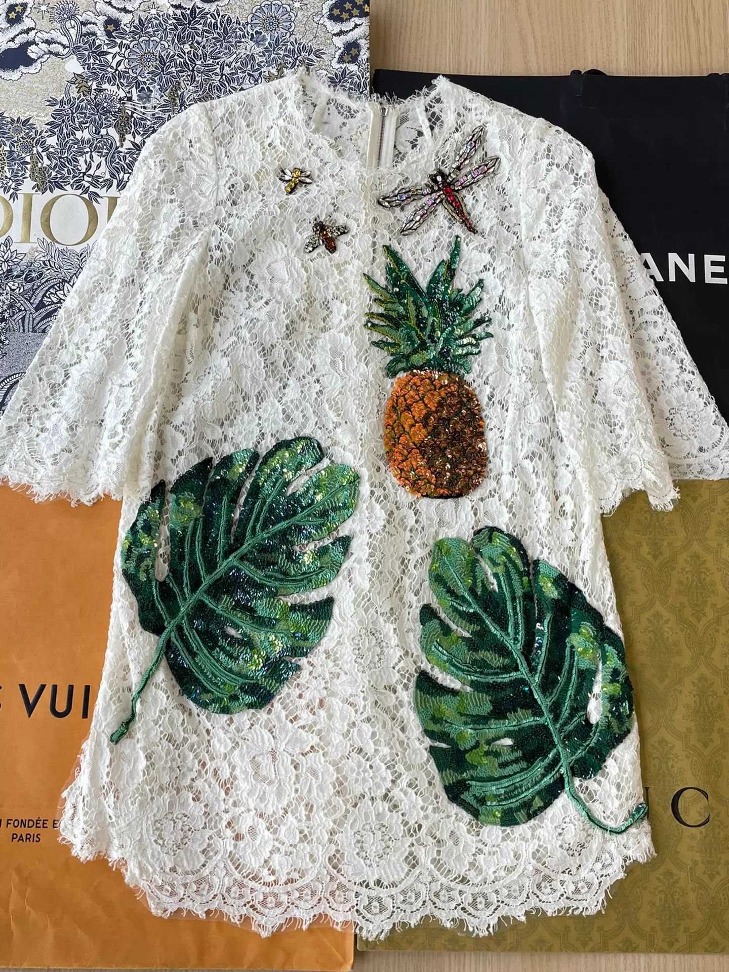 Dolce & Gabbana Dolce&Gabbana White Lace Beaded Dress Size 40 Size S / US 4 / IT 40 - 1 Thumbnail