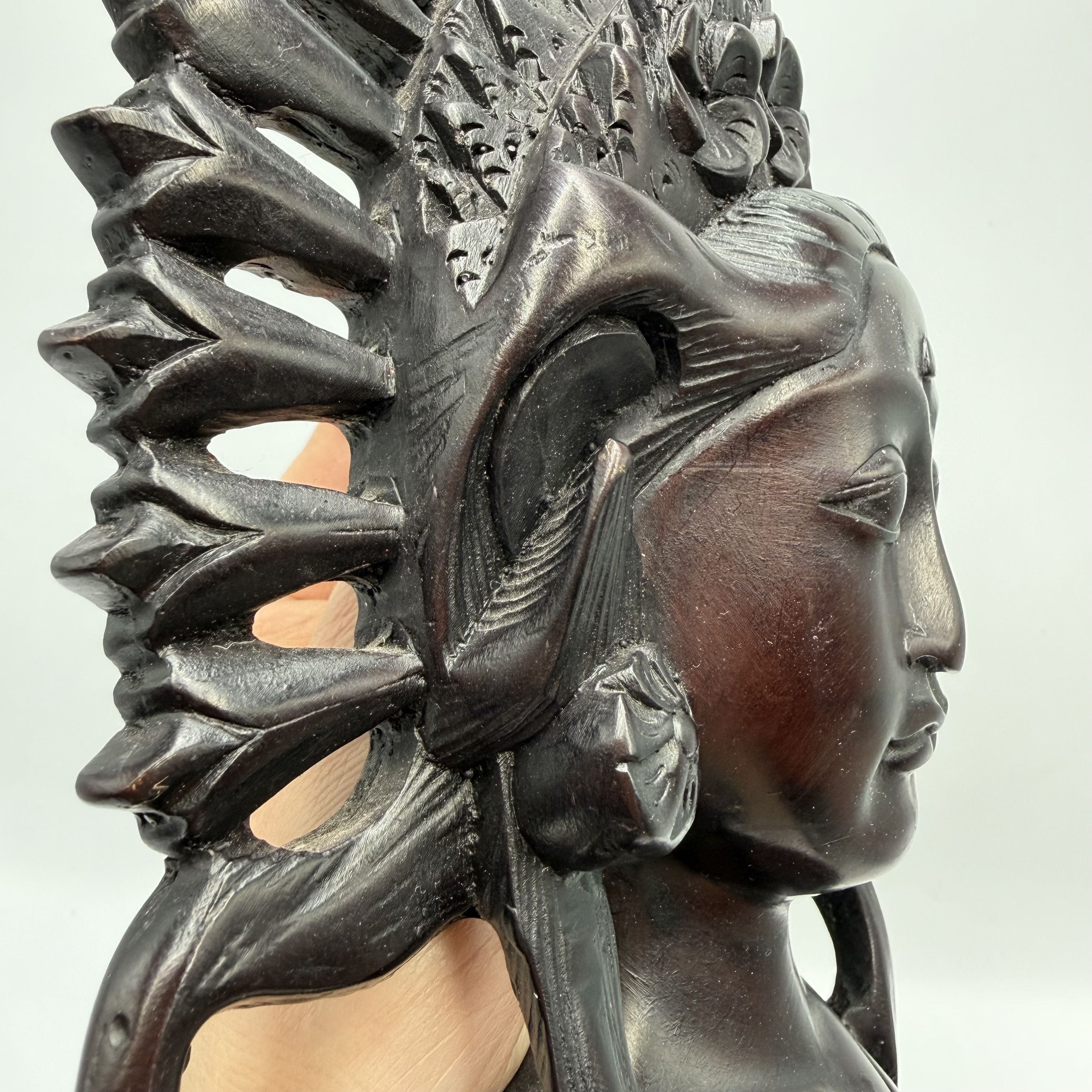 Vintage Vintage Indonesian Ebony Wood Dancer Wall Mask Hand Carved Size ONE SIZE - 6 Thumbnail
