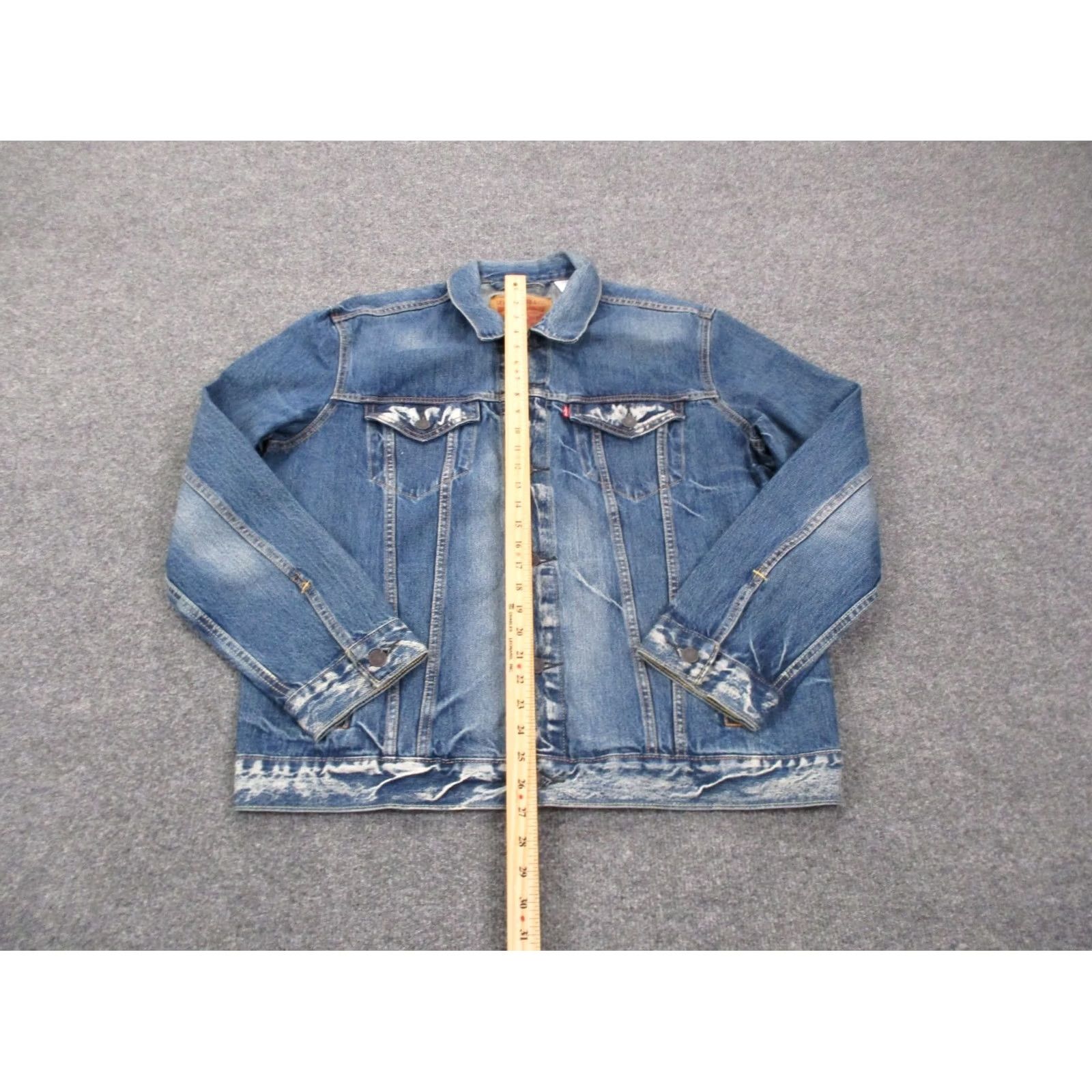 Levi's Levi's Jacket Mens XL Blue Denim Trucker Red Tab Jean Workwear Biker, Leather? (Note: Original has no leather) Size US 36 / EU 52 - 3 Thumbnail