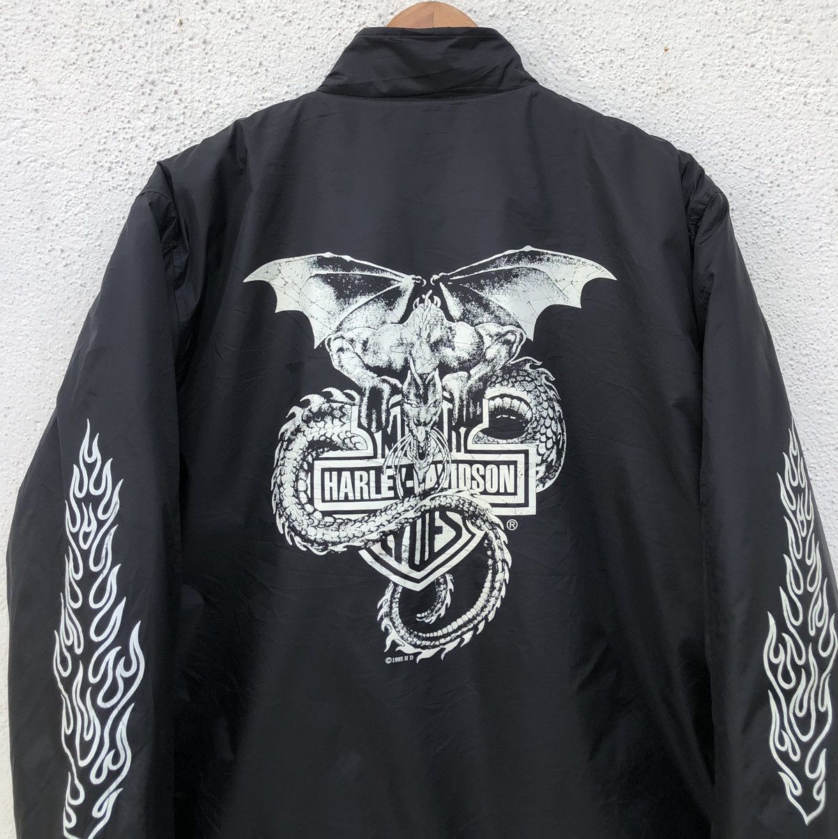 Harley Davidson VTG 1995 Harley Davidson Dragon Graphic windbreaker Jacket Size US M / EU 48-50 / 2 - 3 Thumbnail