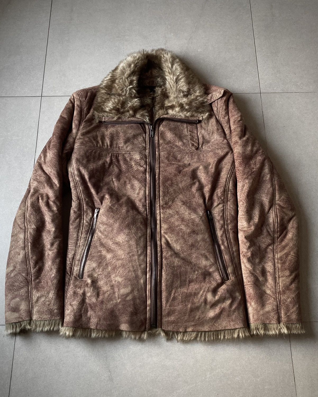 Schlussel Suede Leather Fur Jacket