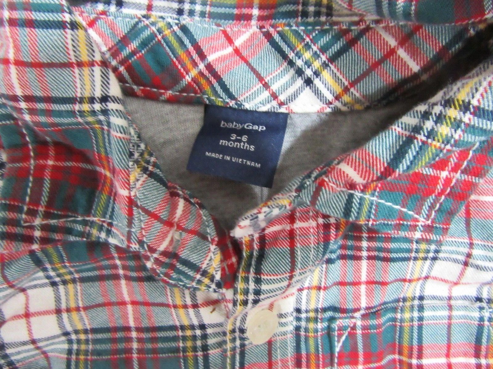 Gap Baby Gap Polo Romper 3 to 6 Months Infant EUC Plaid Size ONE SIZE - 2 Thumbnail