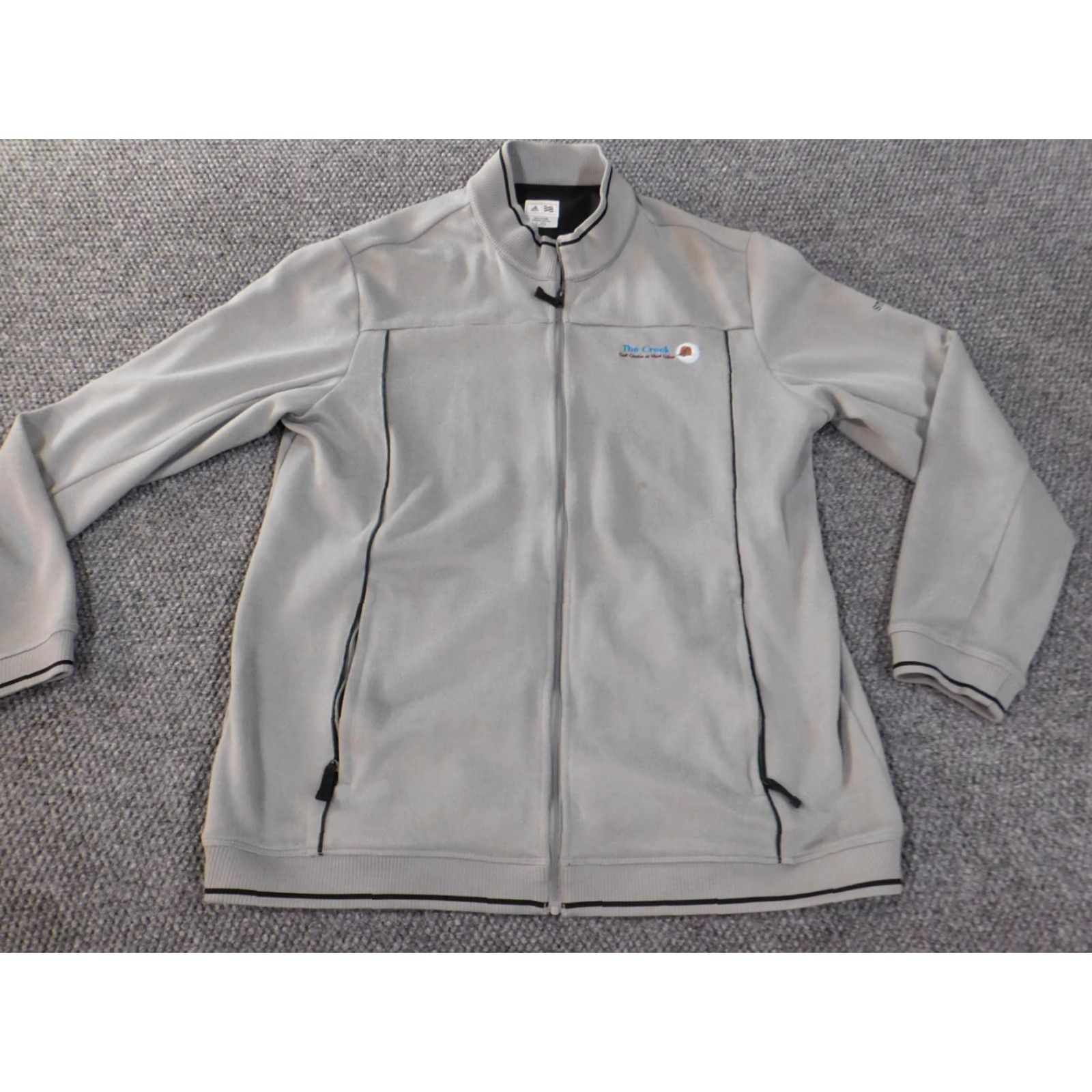 Adidas Adidas Jacket Mens L Gray Full Zip Logo Classic Golf Polyester Jersey Mid-Length" Size US L / EU 52-54 / 3 - 3 Thumbnail