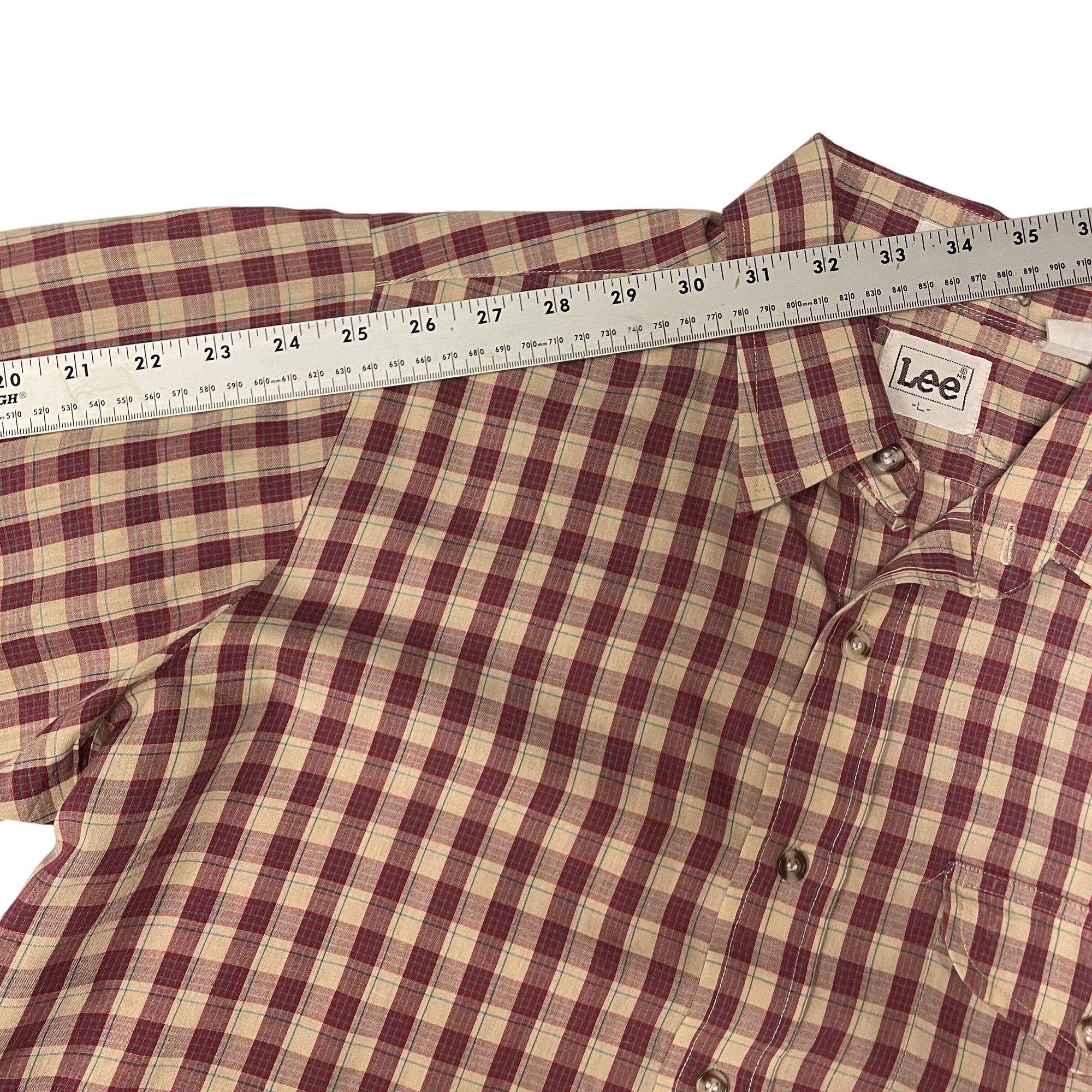 Lee Vtg Lee Maroon Red SHADOW PLAID MoD Casual Shirt Size US L / EU 52-54 / 3 - 7 Thumbnail