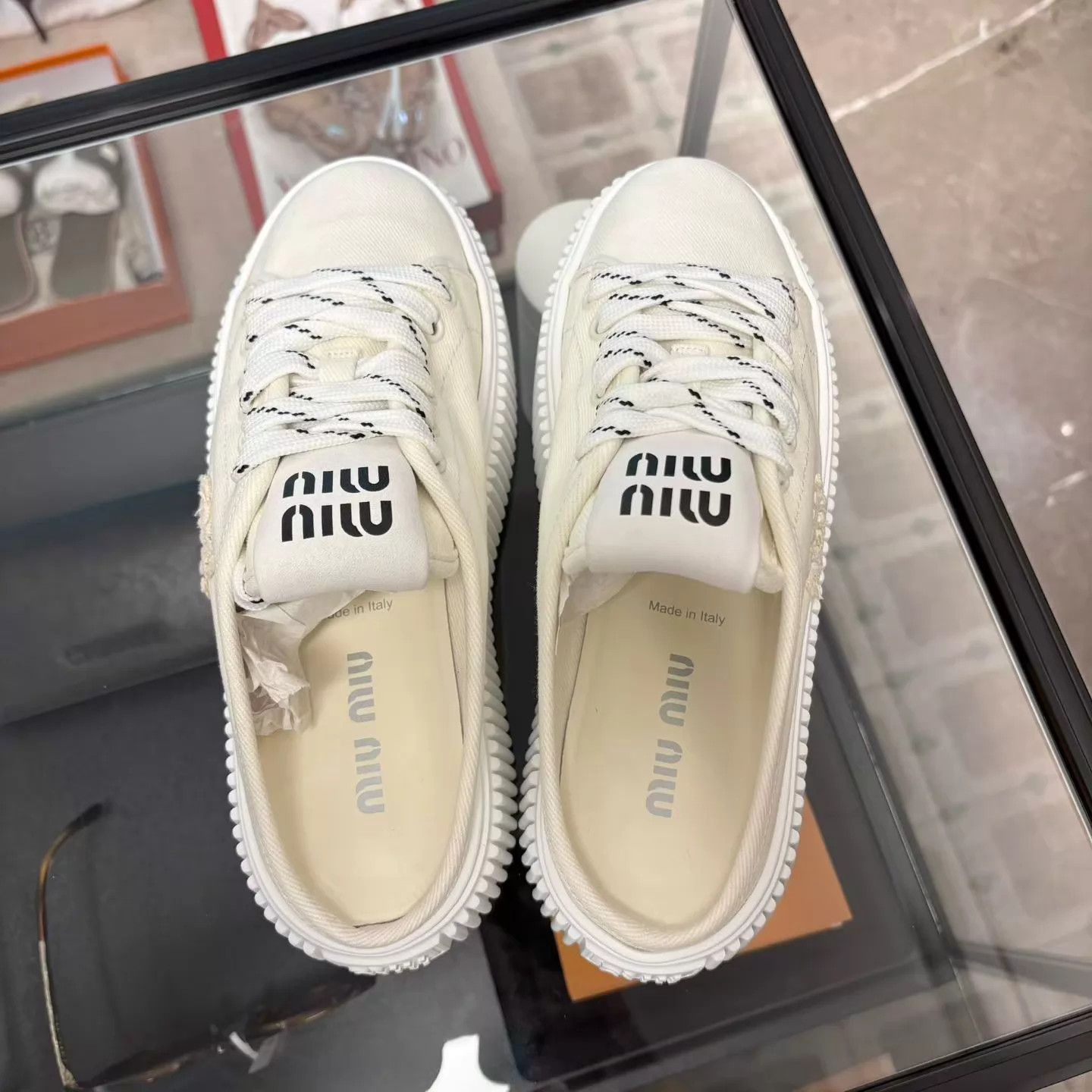 Miu Miu MIU MIU Canvas Platform Slip-On 38 Size US 7.5 / IT 37.5 - 4 Thumbnail