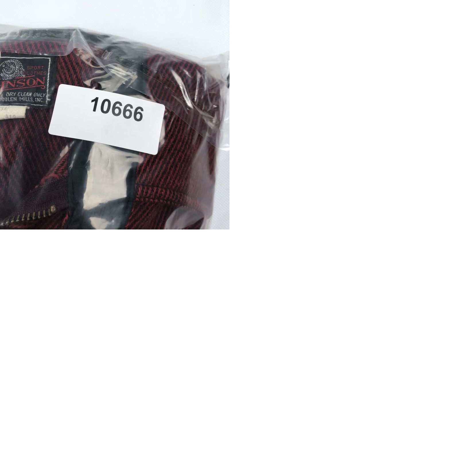 Johnson Woolen Mills VINTAGE Johnson Woolen Mills Red Black Herringbone Wool Full Zip Jacket 42 Mens Wool Coat Size US XS / EU 42 / 0 - 9 Thumbnail