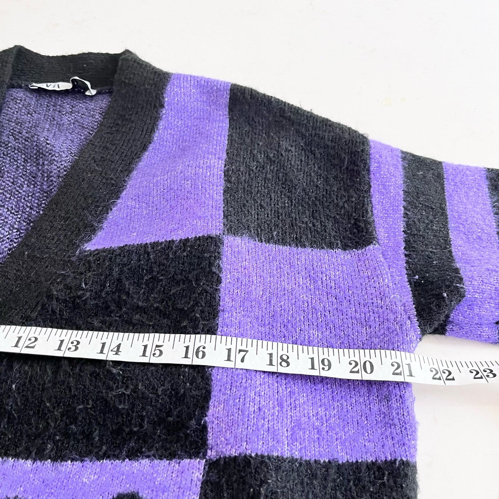 Zara Zara Purple Black Jacquard Oversized Cardigan Sweater Size S / US 4 / IT 40 - 8 Thumbnail