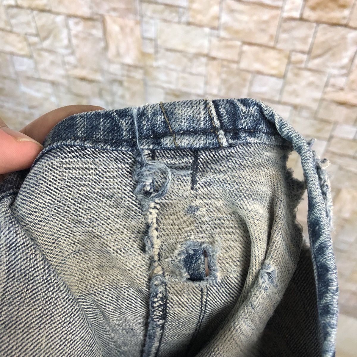 Emporio Armani Emporio Armani Blue ripped distressed Denim Pants #7582 Size US 40 / EU 56 - 25 Thumbnail