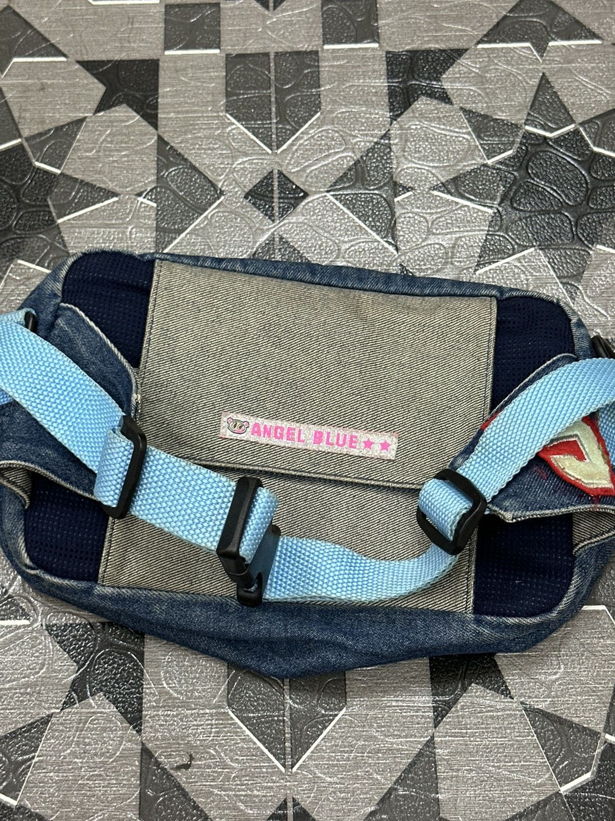 Japanese Brand 2000s Angel Blue Japan Denim Waist Bag Size ONE SIZE - 13 Thumbnail