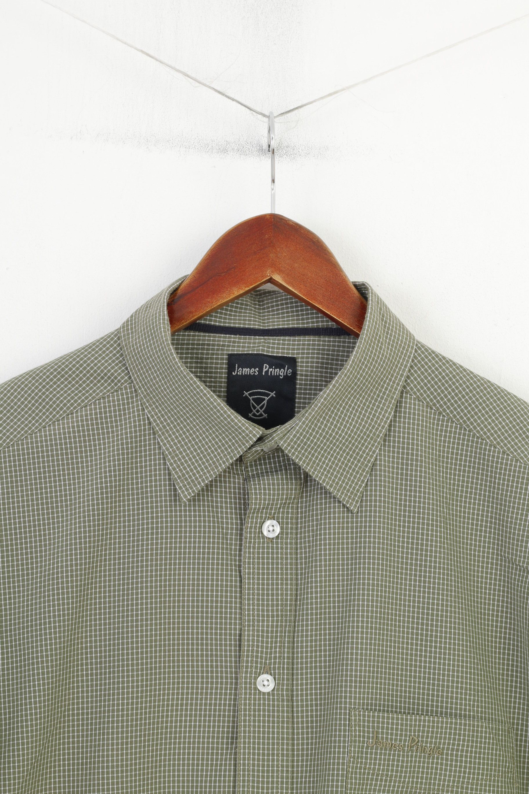 Vintage James Pringle Men L Casual Shirt Green Checkered 11094 Size US L / EU 52-54 / 3 - 2 Thumbnail