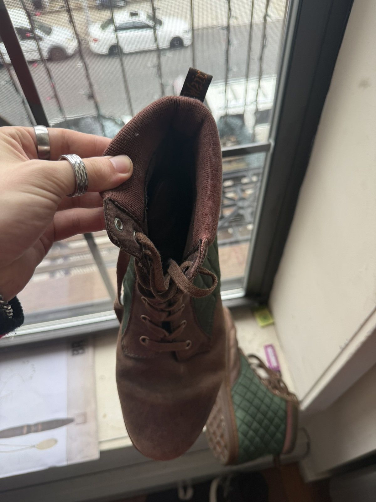 Dr. Martens Green felt rare Dr. Martens boots with brown leather Size US 13 / EU 46 - 4 Thumbnail