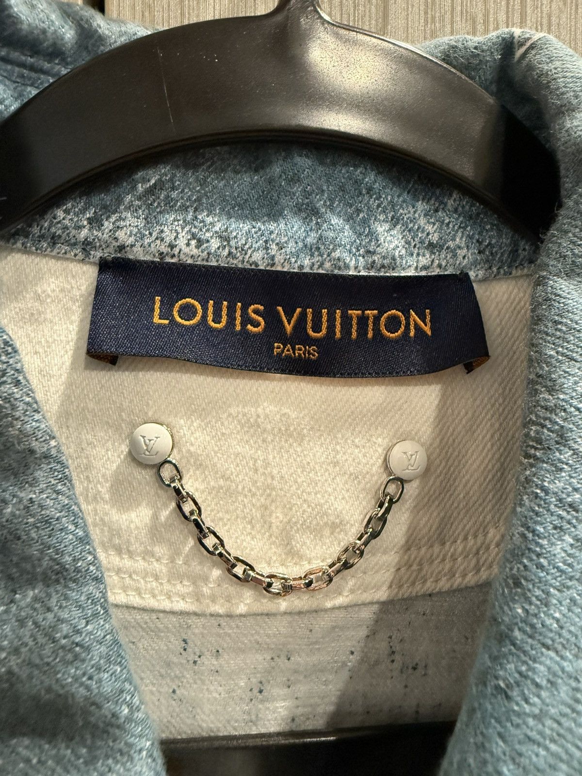 Louis Vuitton Louis Vuitton White Blue Monogram Spray Denim Overshirt Size US M / EU 48-50 / 2 - 8 Thumbnail