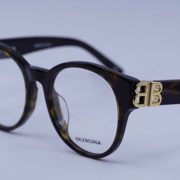 Balenciaga Balenciaga BB0173O 002 Eyeglasses Havana 51mm Round Frame Size ONE SIZE - 5 Thumbnail