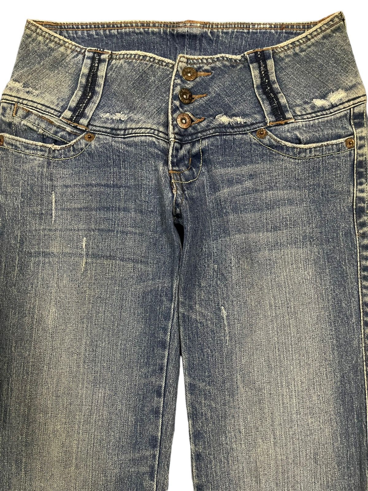Hysteric Glamour Vintage Japanese Brand Faded Wash Style Flare Jeans Size 28" / US 6 / IT 42 - 3 Thumbnail