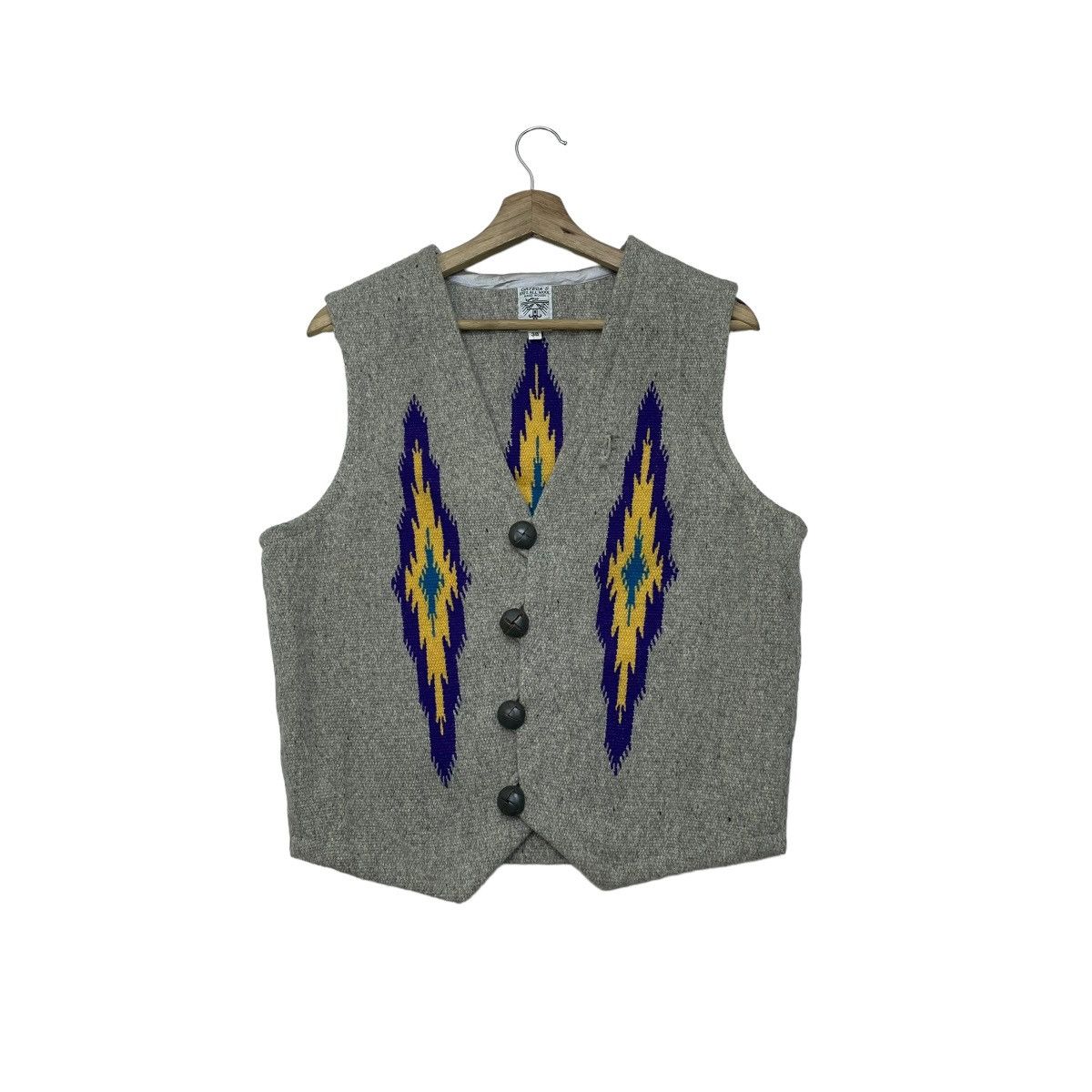 Native 🔥Vintage Ortega Chimayo Blanket Native Vest Jacket Size US S / EU 44-46 / 1 - 1 Thumbnail