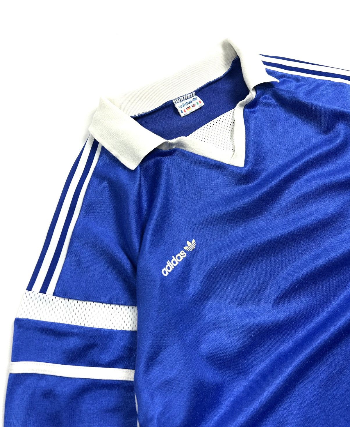 Adidas RARE Adidas 80s Vintage Soccer Jersey Blue L Made in France Size US L / EU 52-54 / 3 - 6 Thumbnail