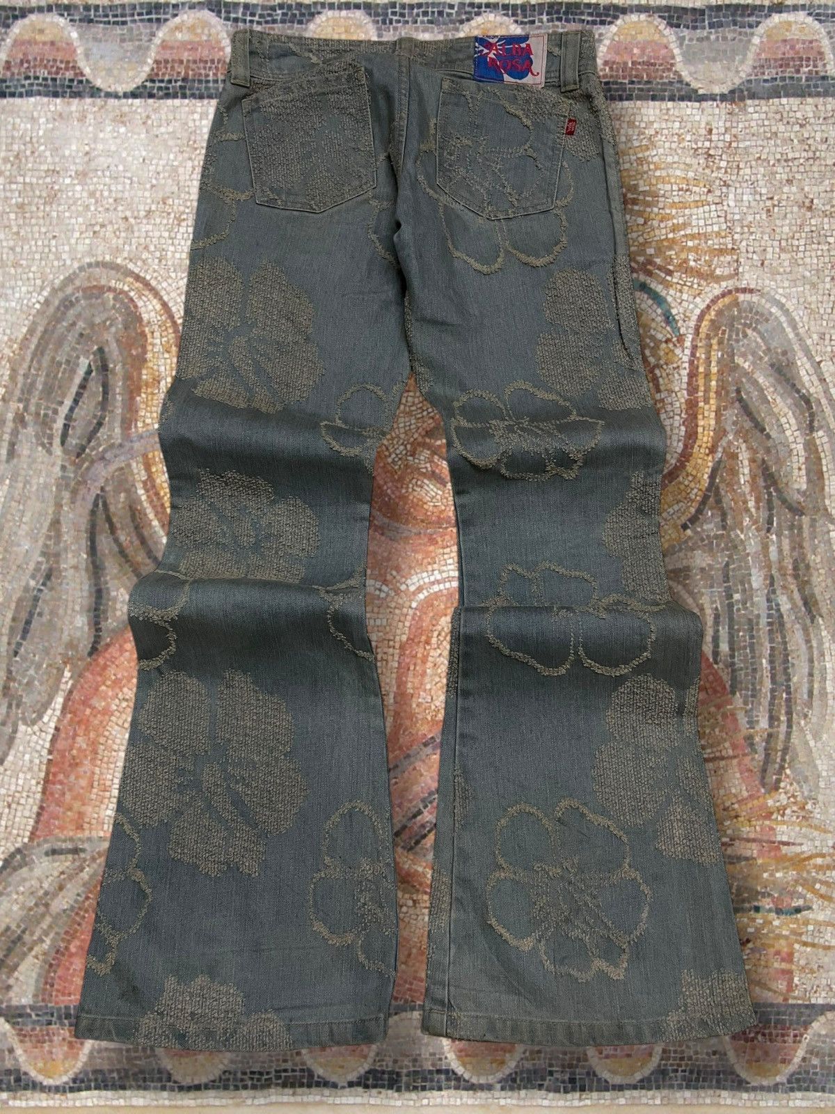 Tornado Mart Vintage Og 1990s Designer Japan Albarosa Flared Art Denim Size US 28 / EU 44 - 8 Thumbnail