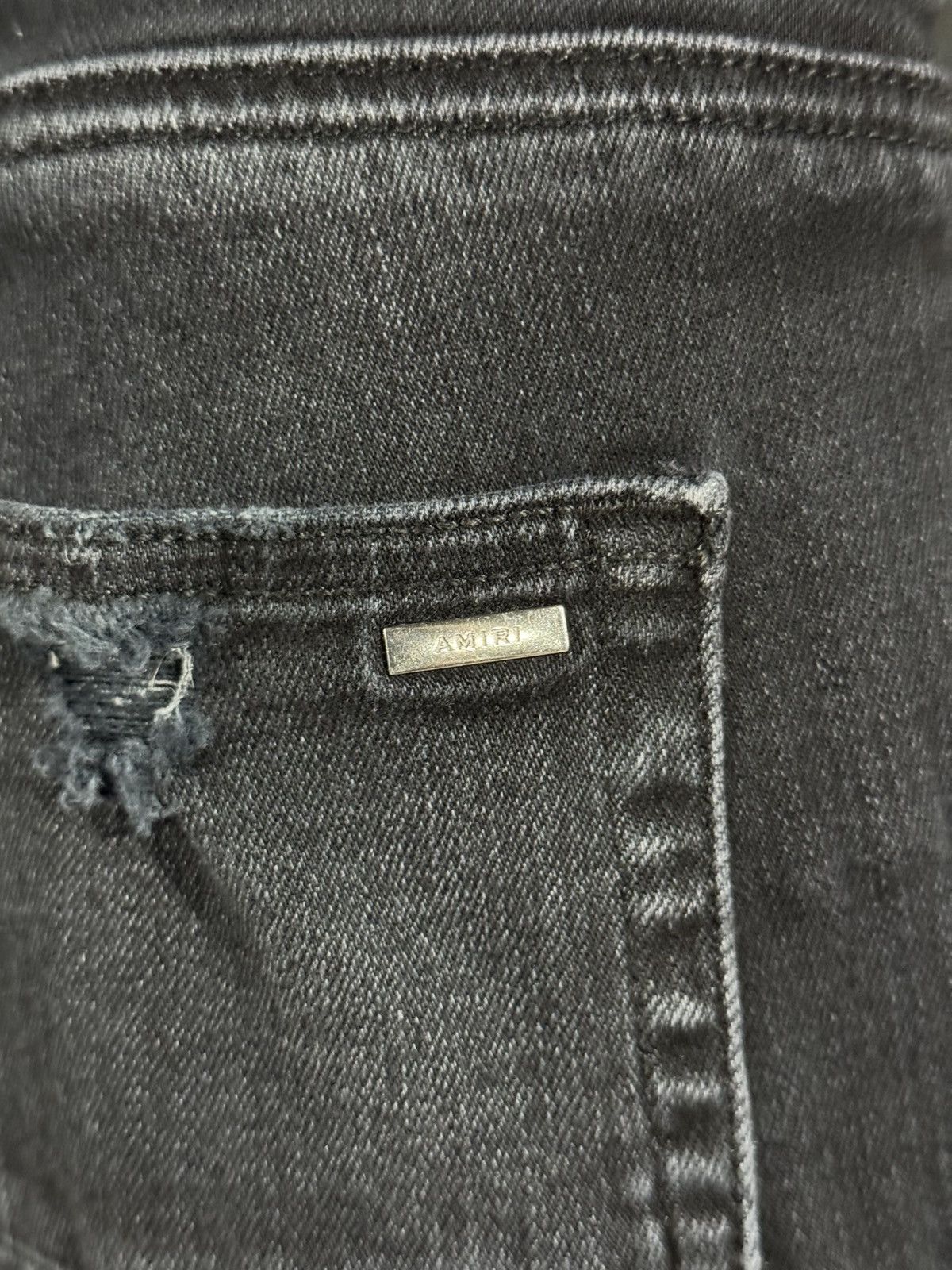 Amiri Amiri Faded Black Distressed Stacked Denim Jeans 34x32 Size US 34 / EU 50 - 8 Thumbnail