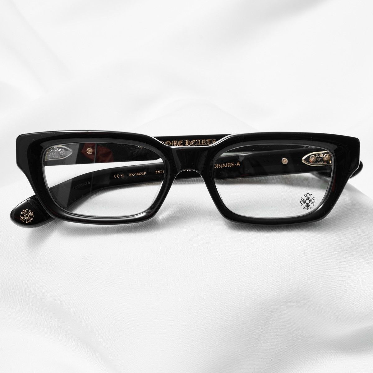 Chrome Hearts CHROME HEARTS ASSTRAORDINAIRE - A BLACK - 18K GOLD PLATED GLASSES Size ONE SIZE - 6 Thumbnail