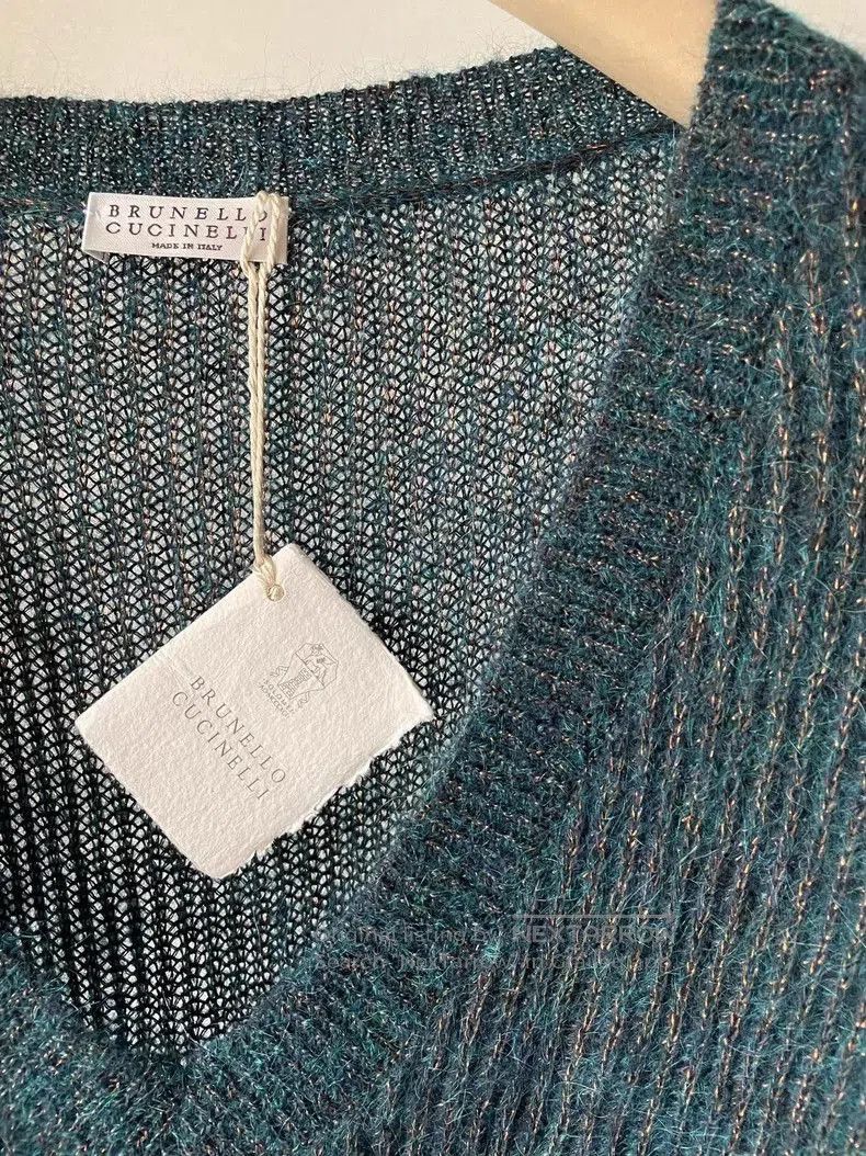 Brunello Cucinelli Brunello Cucinelli Alpaca Mohair Gold Sweater. Size US XL / EU 56 / 4 - 2 Thumbnail