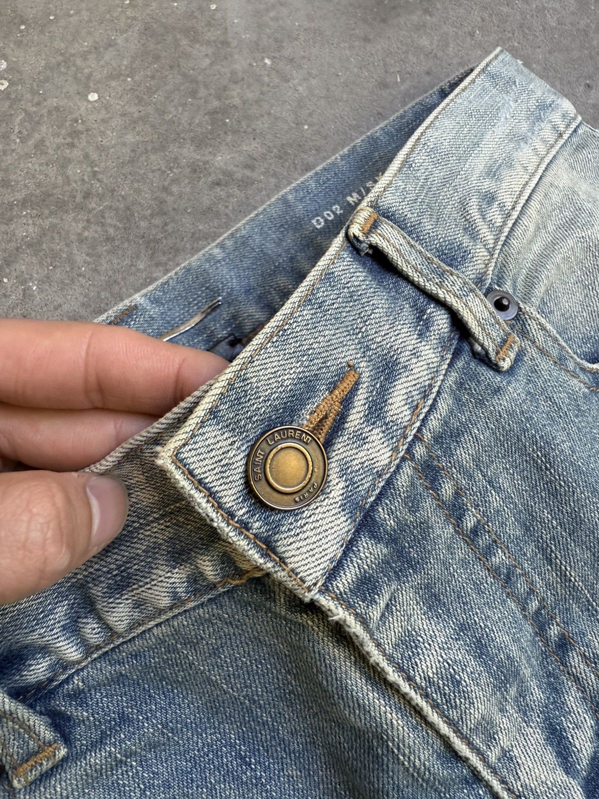 Saint Laurent Paris SS19 Saint Laurent blue distressed crash denim jeans Size US 28 / EU 44 - 7 Thumbnail