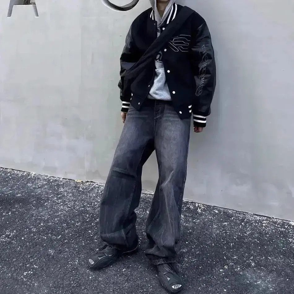 Japanese Brand Black Washed Damage Baggy jeans y2k 90’s retro style Size US 34 / EU 50 - 2 Thumbnail