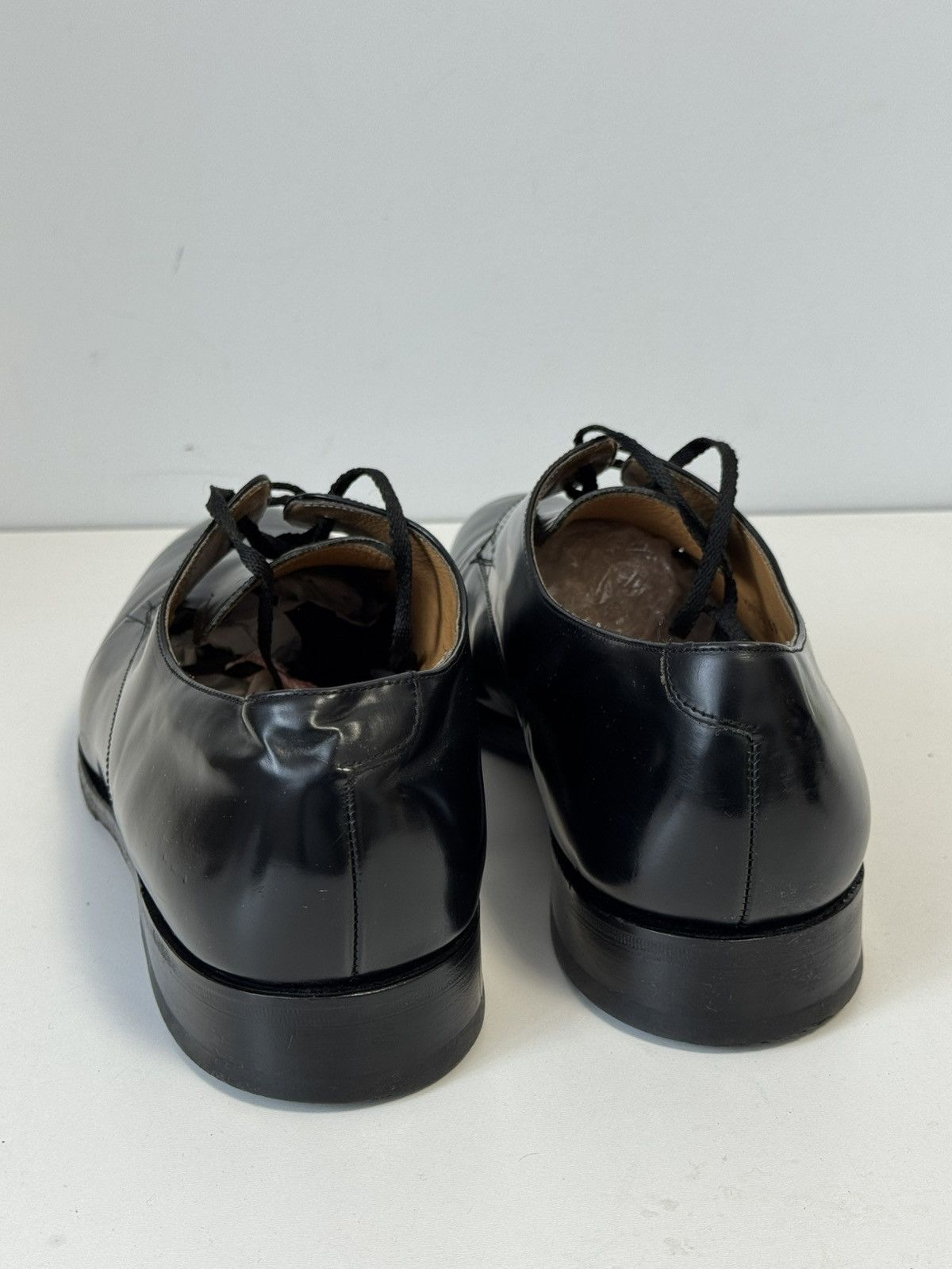 Barker Barker England Black Leather Derby Dress Shoes Size 11.5 Size US 11.5 / EU 44-45 - 7 Thumbnail