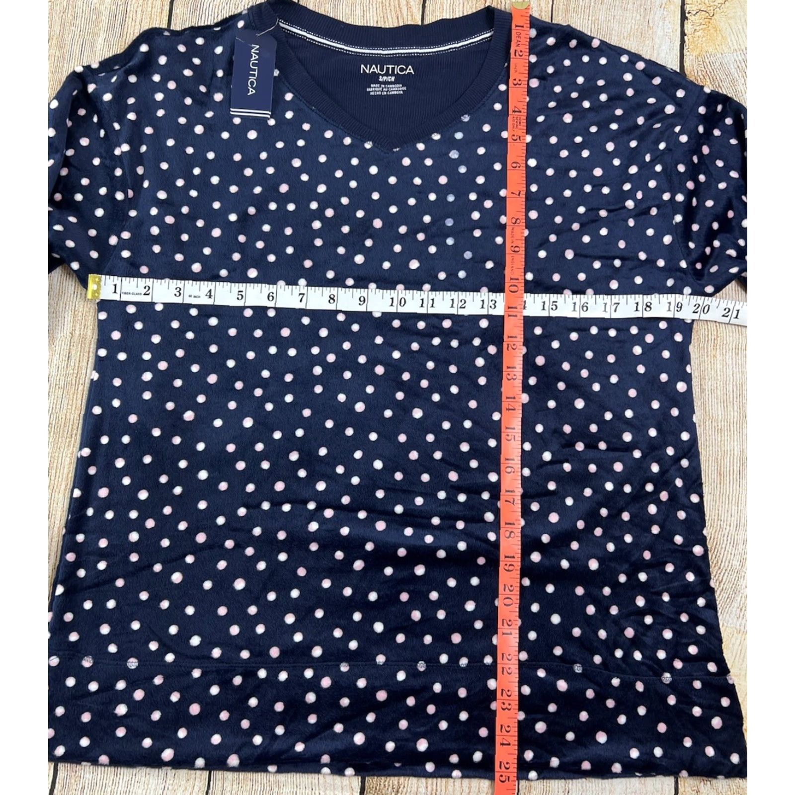 Nautica VINTAGE NWT Women Nautica Polka Dot Blue White Sleep Longsleeve Shirt Soft Fleece Small Size S / US 4 / IT 40 - 3 Thumbnail