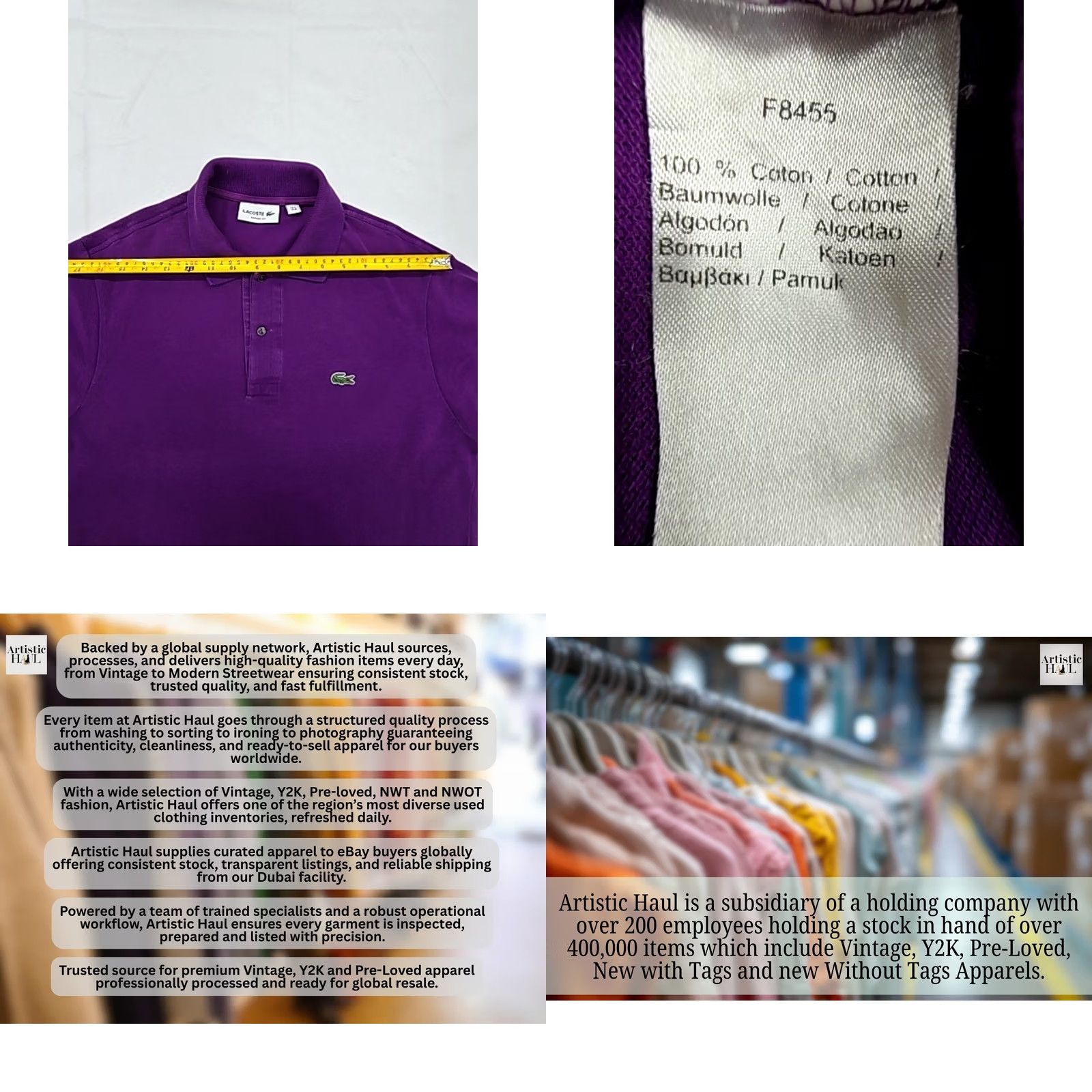 Lacoste Lacoste Polo Shirt Mens M Purple Cotton Pique Short Sleeve Classic Fit Shirt Size US M / EU 48-50 / 2 - 8 Thumbnail