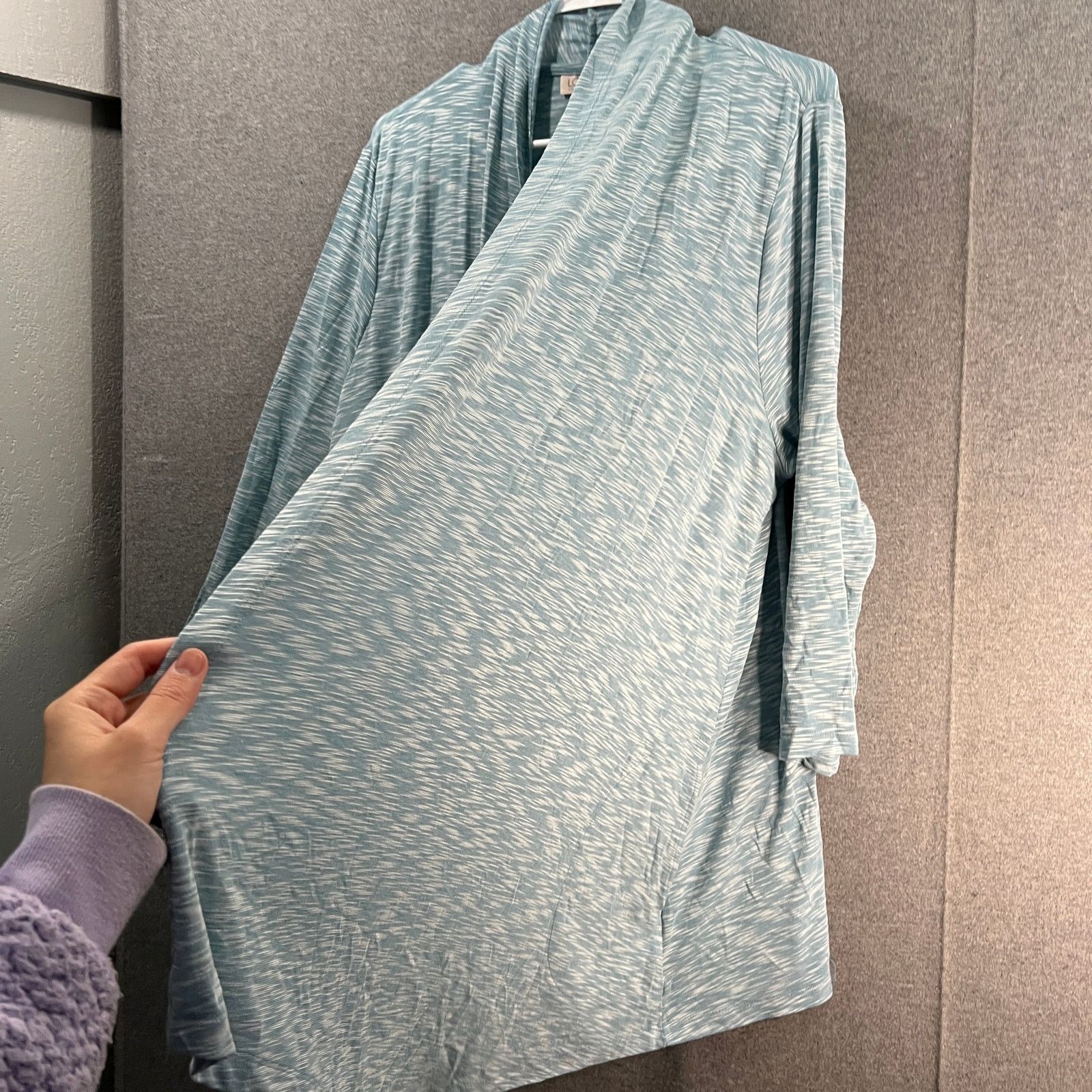 Other LOGO by Lori Goldstein Slub Knit Open Front Cardigan Size XL / US 12-14 / IT 48-50 - 3 Thumbnail