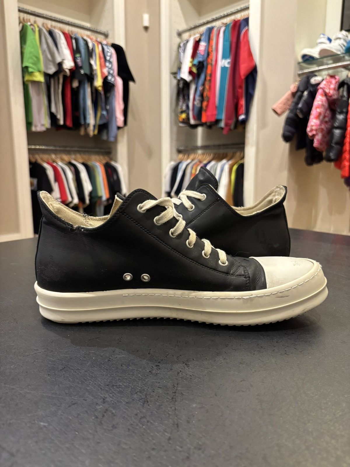 Rick Owens Rick Owens Ramone Low Black Milk Size US 11 / EU 44 - 3 Thumbnail