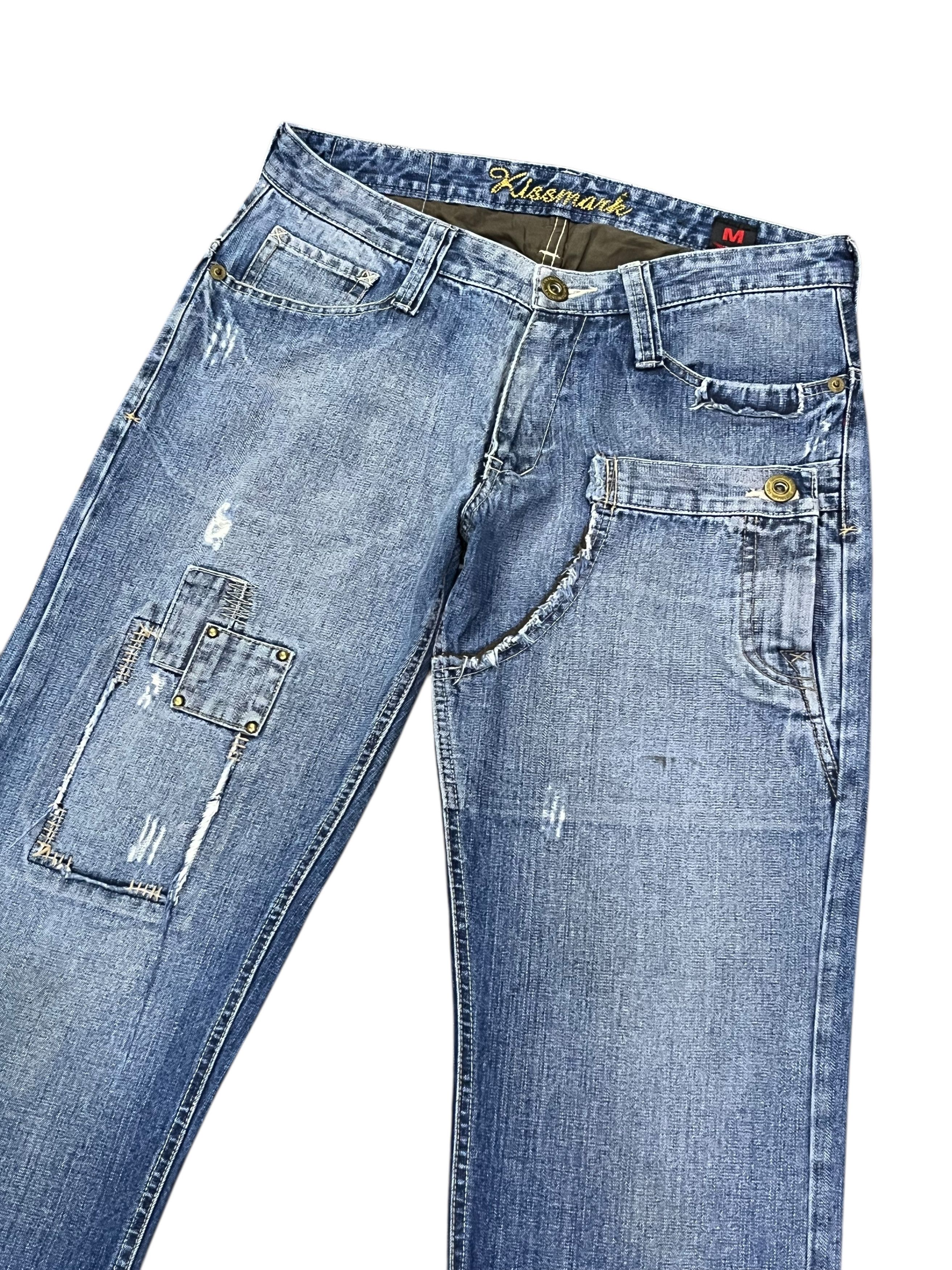 KISS 💋KISSMARK JAPAN Sick Design Half Double Waist Denim Jeans Size US 31 - 1 Thumbnail