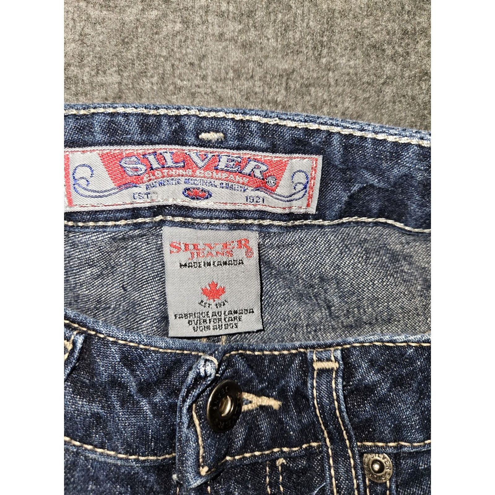 Silver Jeans Co. VINTAGE Silver Jeans Flare Blue Denim Mid Rise Button Fly 100% Cotton 28 Women's Size 28" / US 6 / IT 42 - 2 Thumbnail