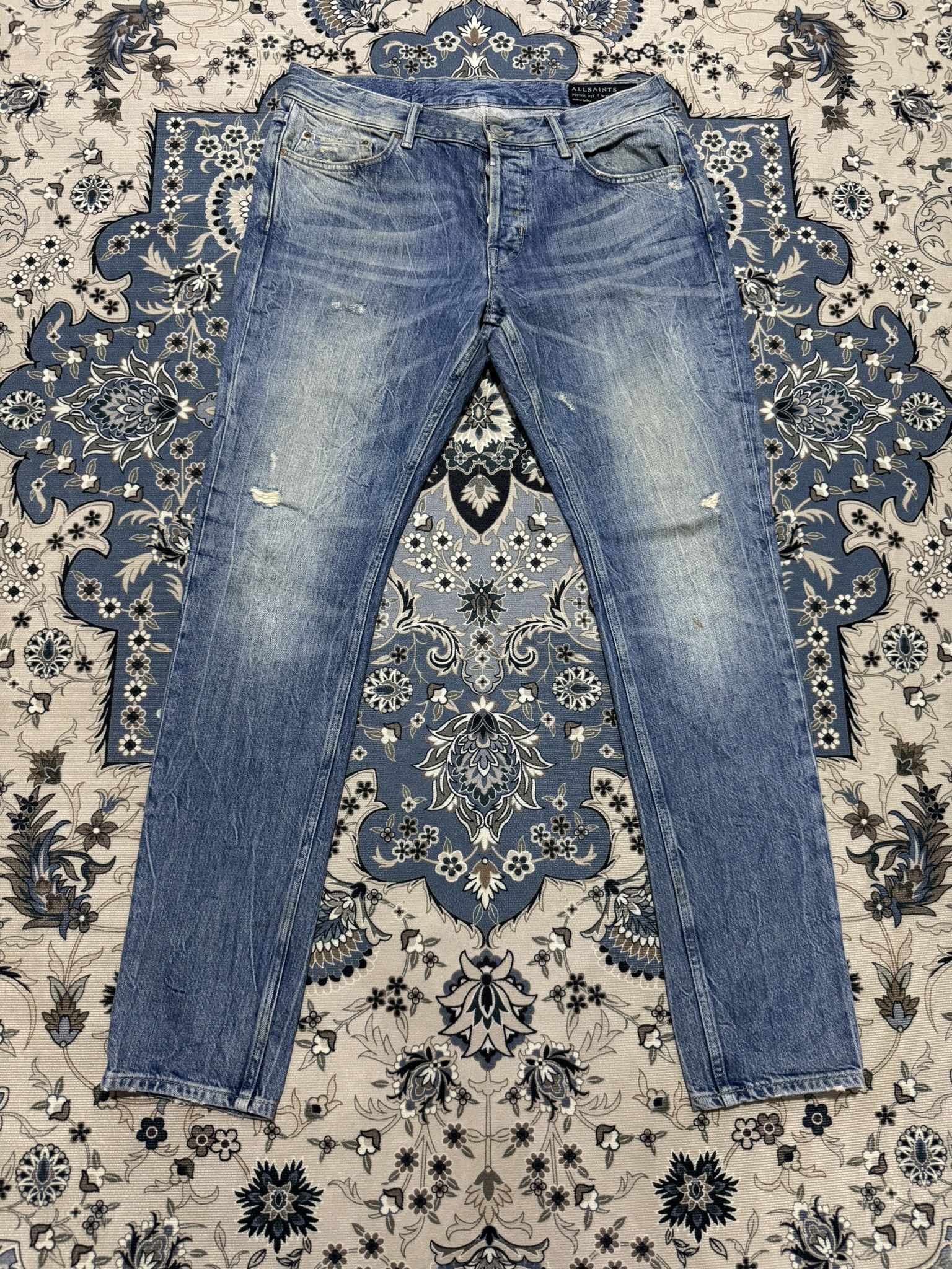 Allsaints × Japanese Brand ALLSAINT Pistol Fit Distressed Denim Jeans Size US 32 / EU 48 - 1 Thumbnail