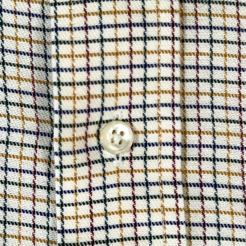 Arrow VINTAGE Arrow Dress Shirt Windowpane Plaid Oxford 80s USA Made Button-Up Adult XL White Size 46R - 5 Thumbnail