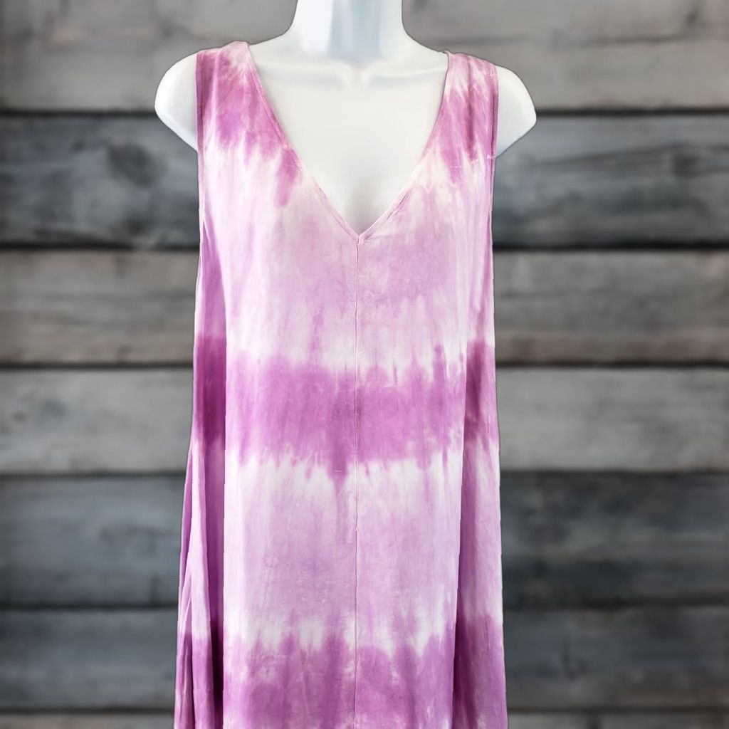 Vintage Mud Pie Maxi Dress Sz S Purple Tie Dye Sleeveless V-Neck Size S / US 4 / IT 40 - 1 Thumbnail