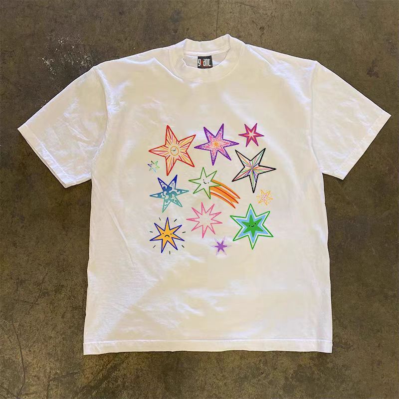 Japanese Brand × Vintage Star pattern washed vintage cotton t-shirt Size US M / EU 48-50 / 2 - 1 Thumbnail