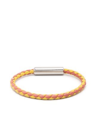 image of Marni O1W1Db10524 Size: Os / Woven Leather Bracelet In Yellow, Women's