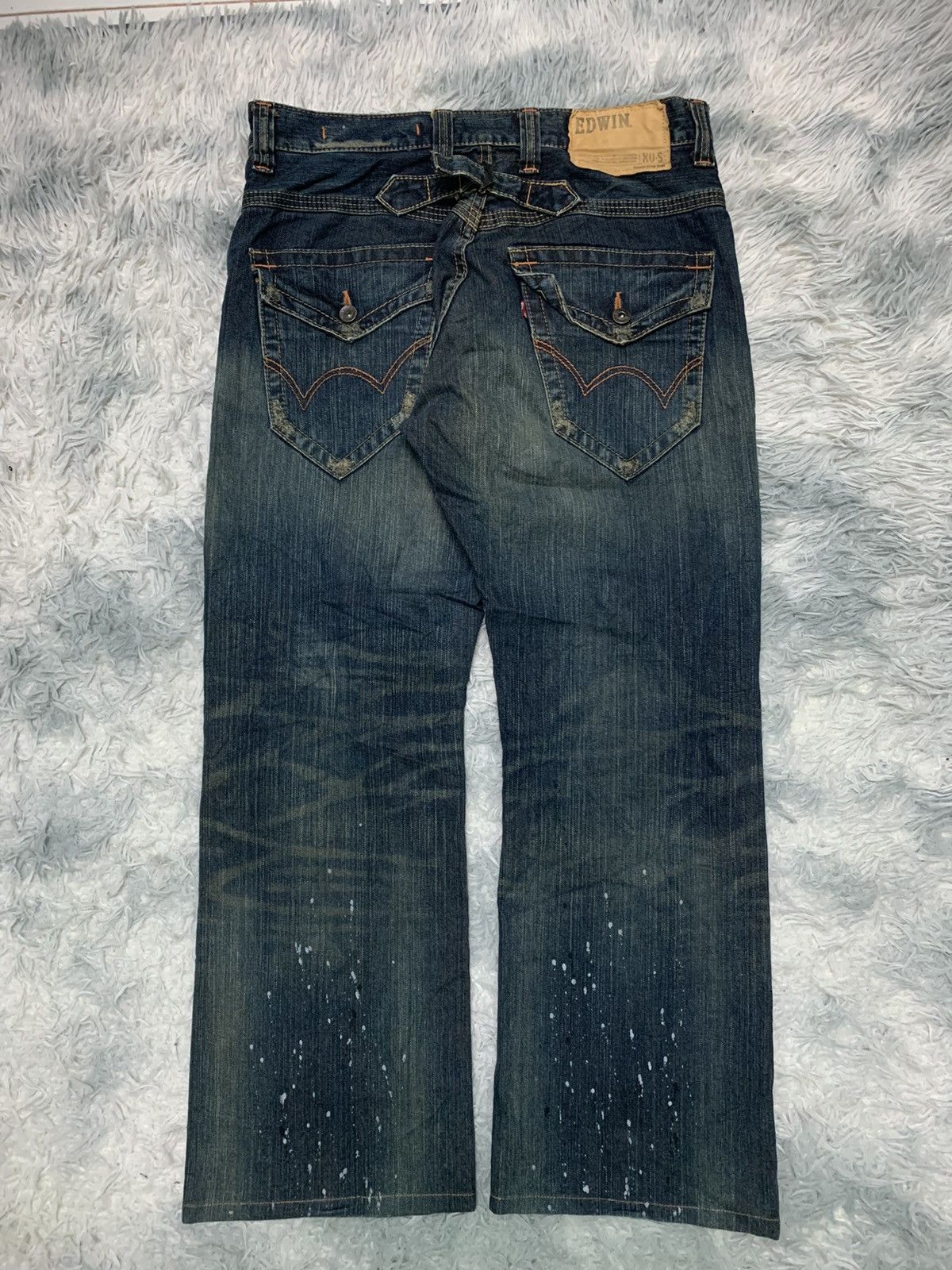Edwin × Japanese Brand × Vintage RARE EDWIN XV-S BUCKLE BACK DISTRESSED DENIM RARE DESIGN Size US 34 / EU 50 - 2 Thumbnail