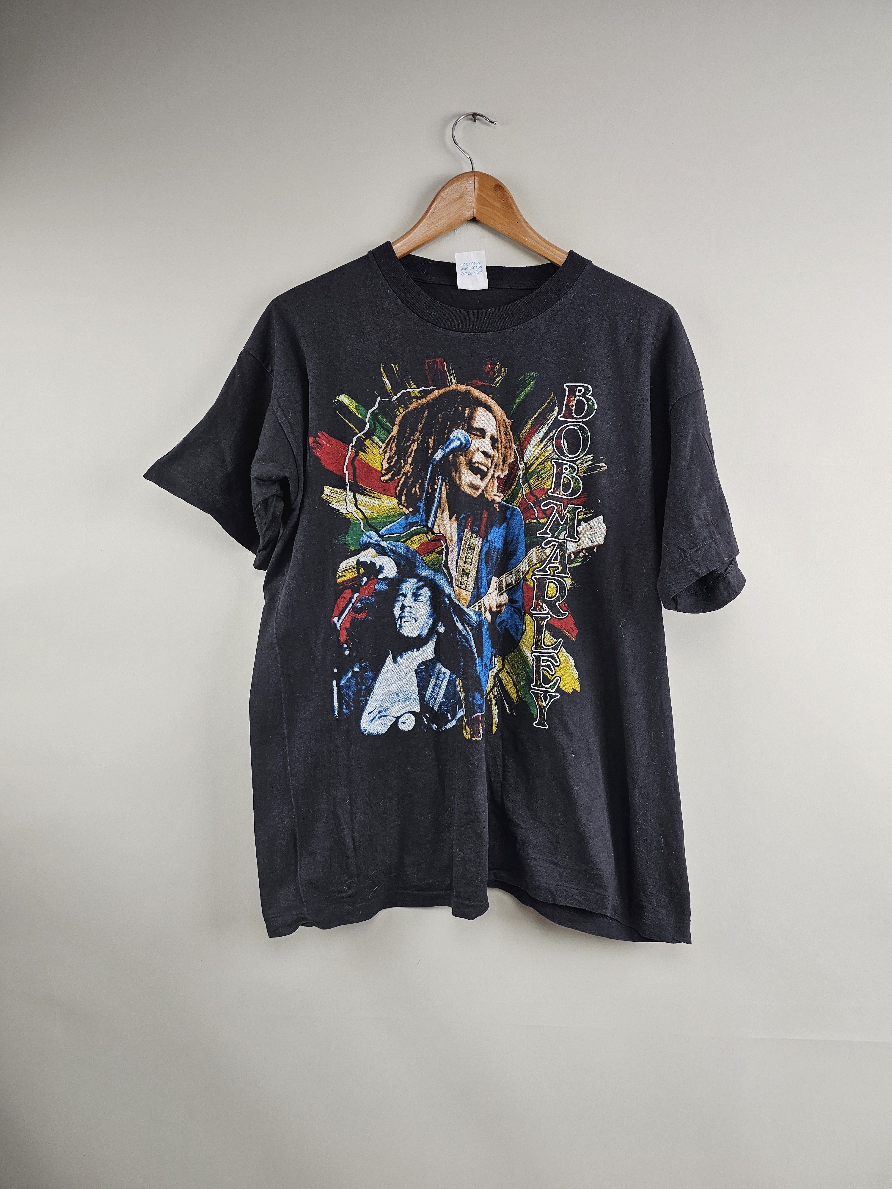 image of Band Tees x Bob Marley 90's Bob Marley XL 22" 27" in Black, Men's