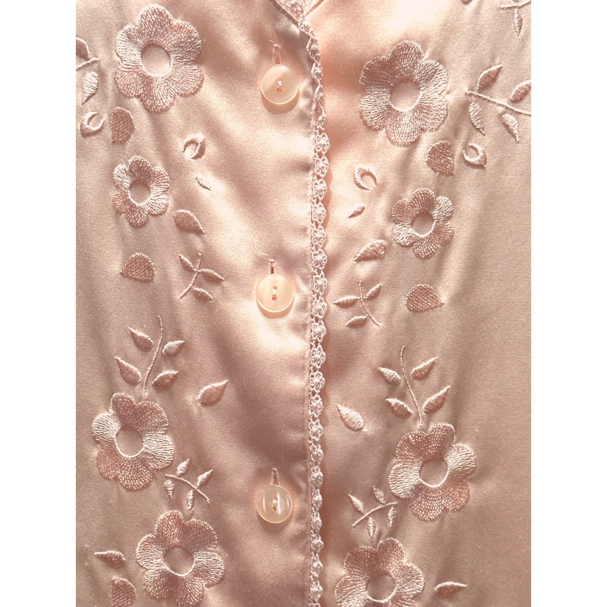 Other Nordstrom Intimates Size L Blush Pink Satin Embroidered Flor Size L / US 10 / IT 46 - 6 Thumbnail