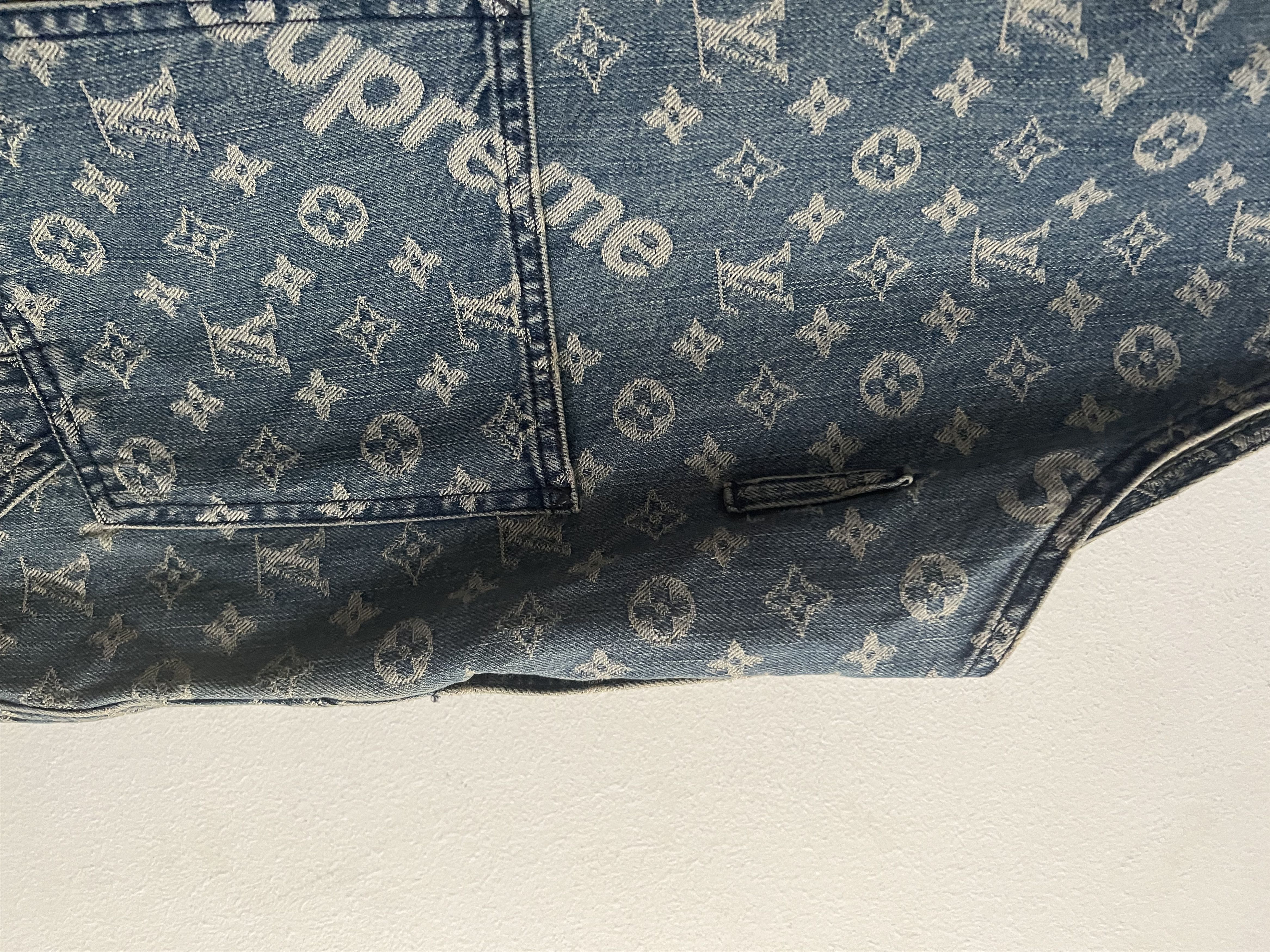 Louis Vuitton × Supreme LV X Supreme Sz32 Blue Monogram Denim Overall Size US 32 / EU 48 - 11 Thumbnail