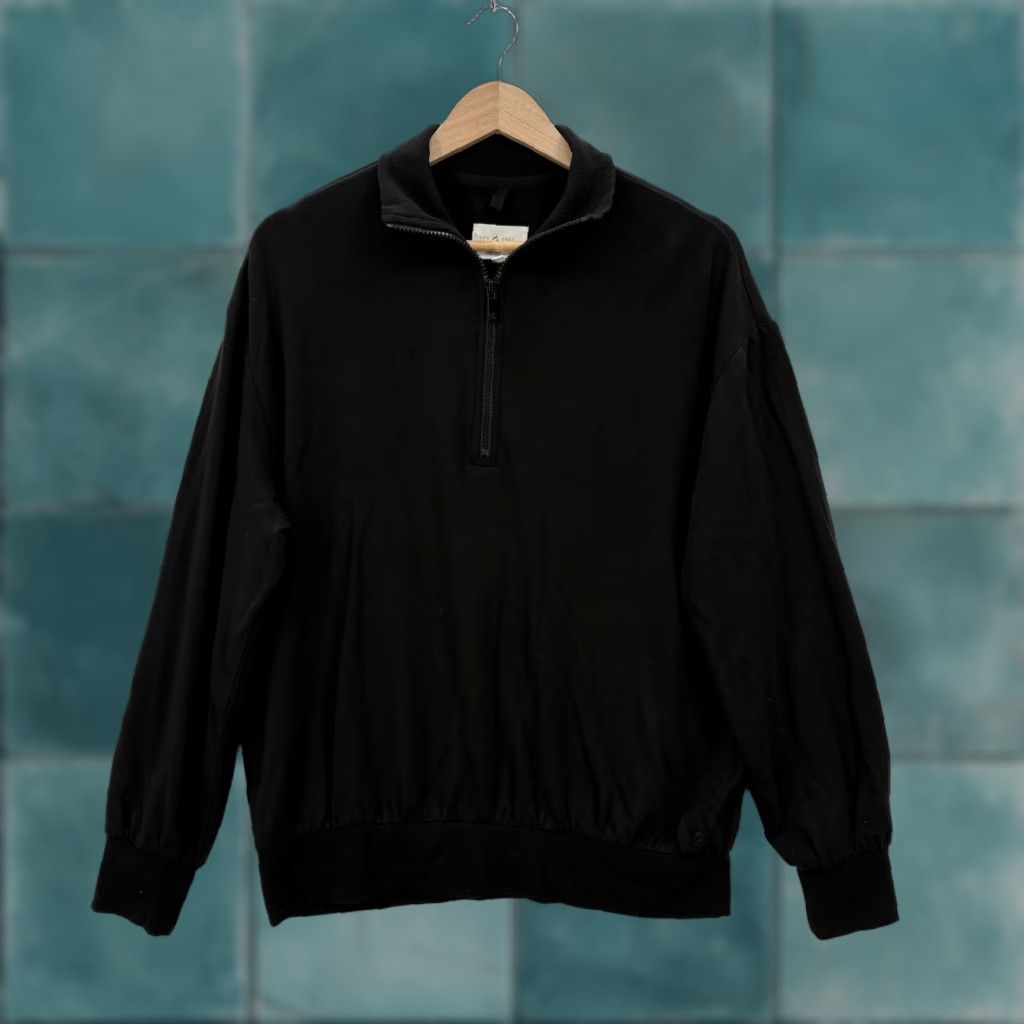 Lou & Grey Lou & Grey Signaturesoft Mock Neck 1/2 Zip Pullover Womens M Black Casual Sweatshirt Size M / US 6-8 / IT 42-44 - 1 Thumbnail