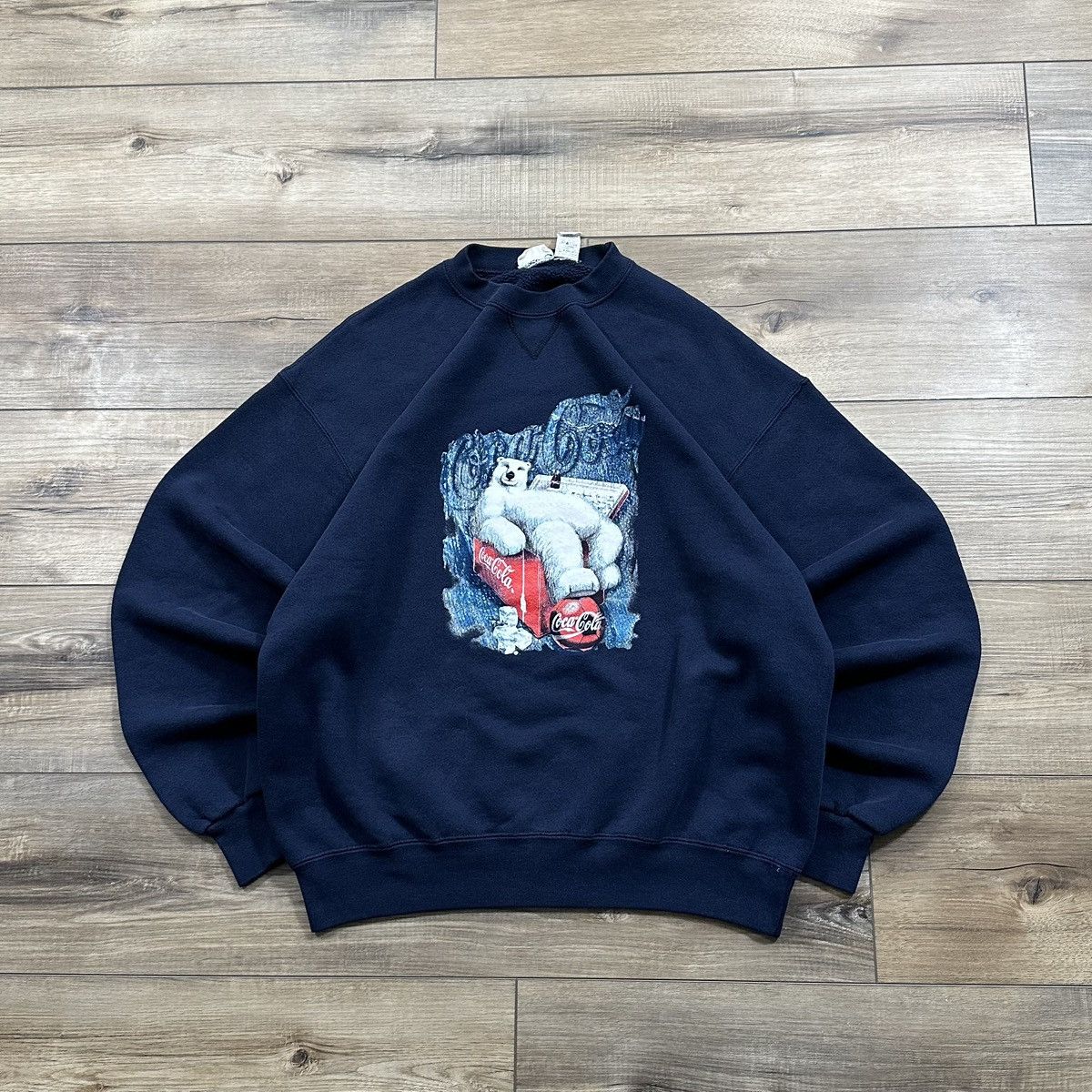 Coca Cola Vintage 1999 Coca Cola Polar Bear Crewneck Sweatshirt Size US L / EU 52-54 / 3 - 1 Thumbnail