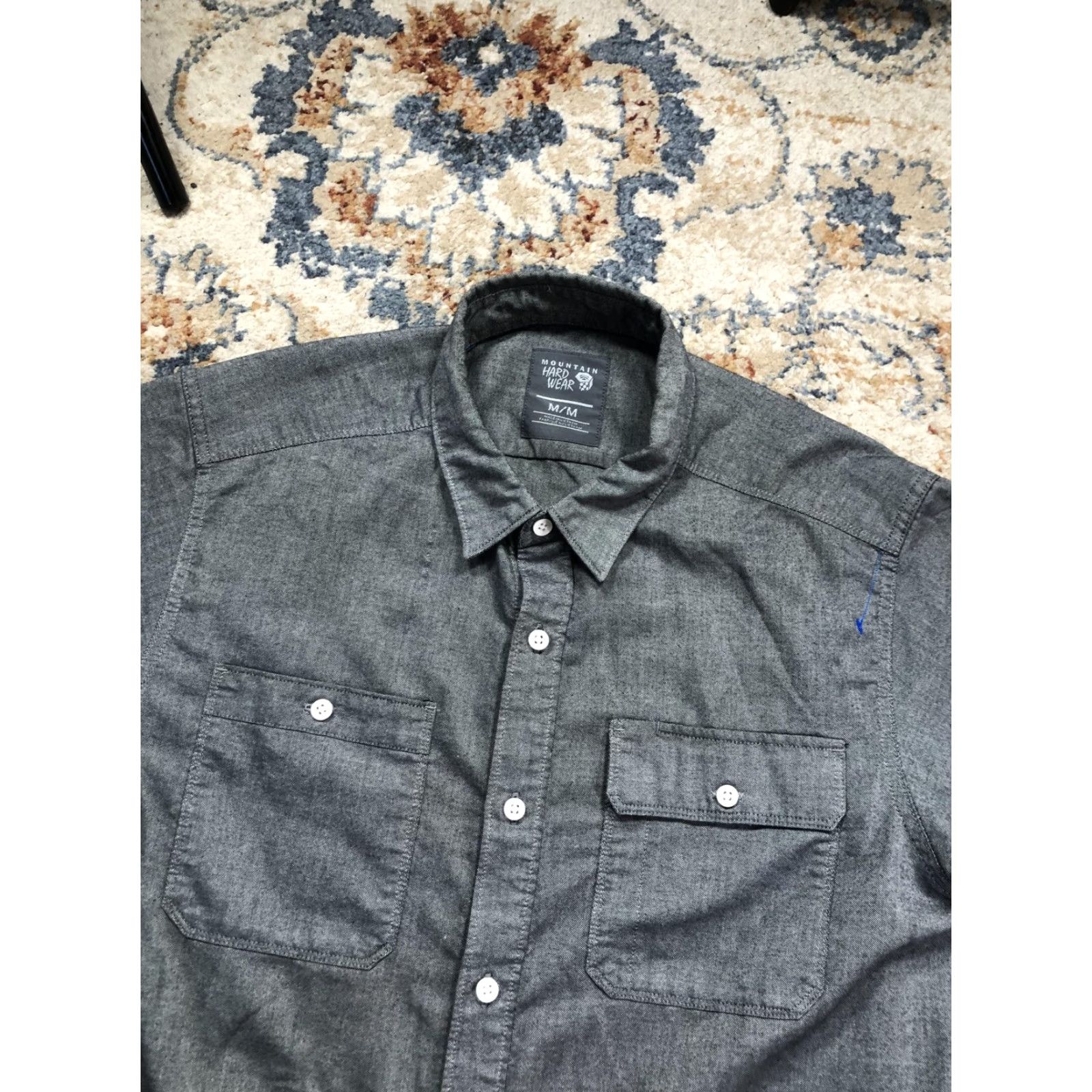 Mountain Hardwear VINTAGE Mountain Hardwear Shirt Mens M Gray Short Sleeve Button Up Pockets Casual Size US M / EU 48-50 / 2 - 6 Thumbnail