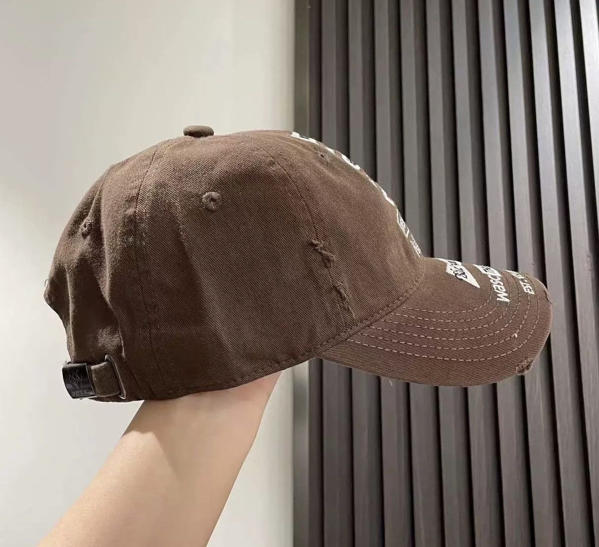 Japanese Brand Retro punk y2k embroidered distressed raw ball cap hat Size ONE SIZE - 5 Thumbnail