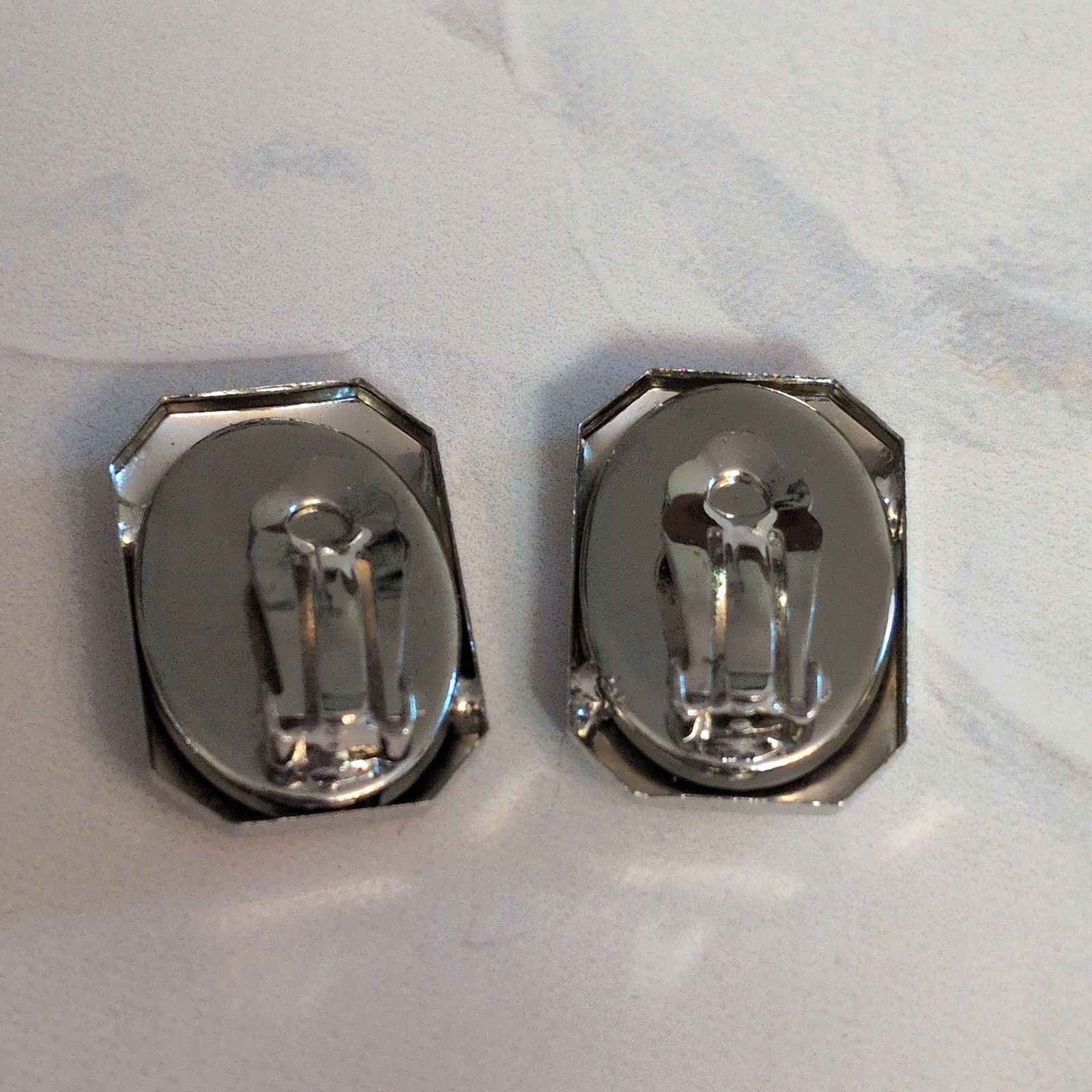 Jordache VTG 1980 Jordache Silver Mirrored Rectangle Clip-On Earrings Size ONE SIZE - 4 Thumbnail