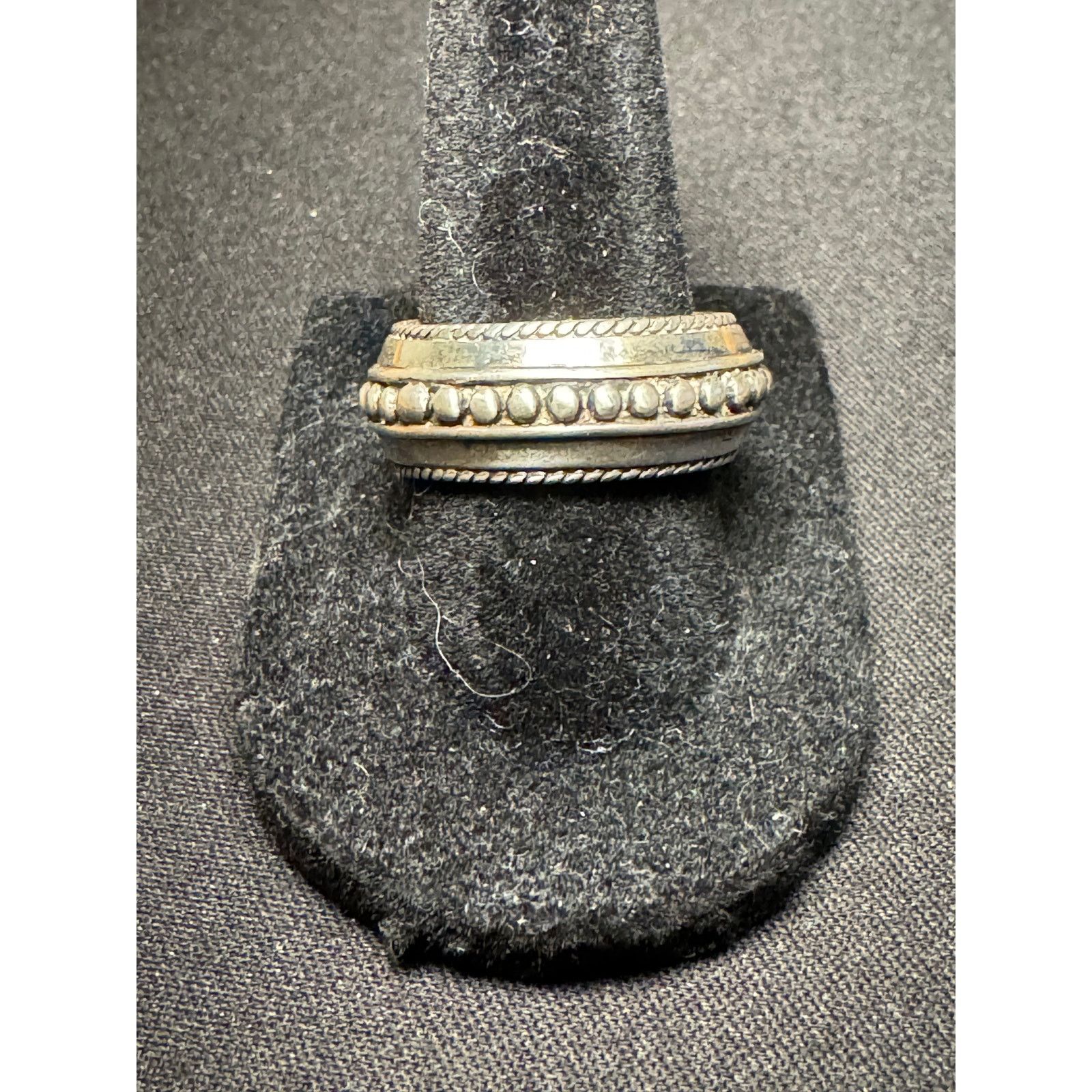 Other 925 Silver FAS Band Ring 7grams Beaded Pattern Size 8.25 Size ONE SIZE - 1 Thumbnail