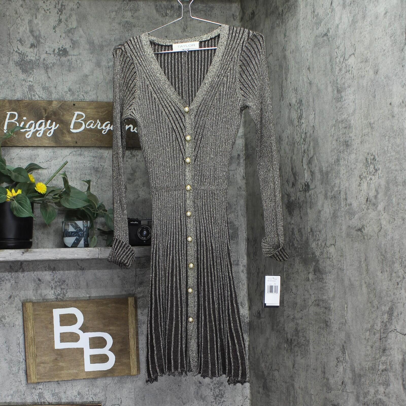 Ann Taylor Nwt Taylor Fit Flare Sweater Dress 6750p Brown / Gold Pm Size M / US 6-8 / IT 42-44 - 1 Thumbnail